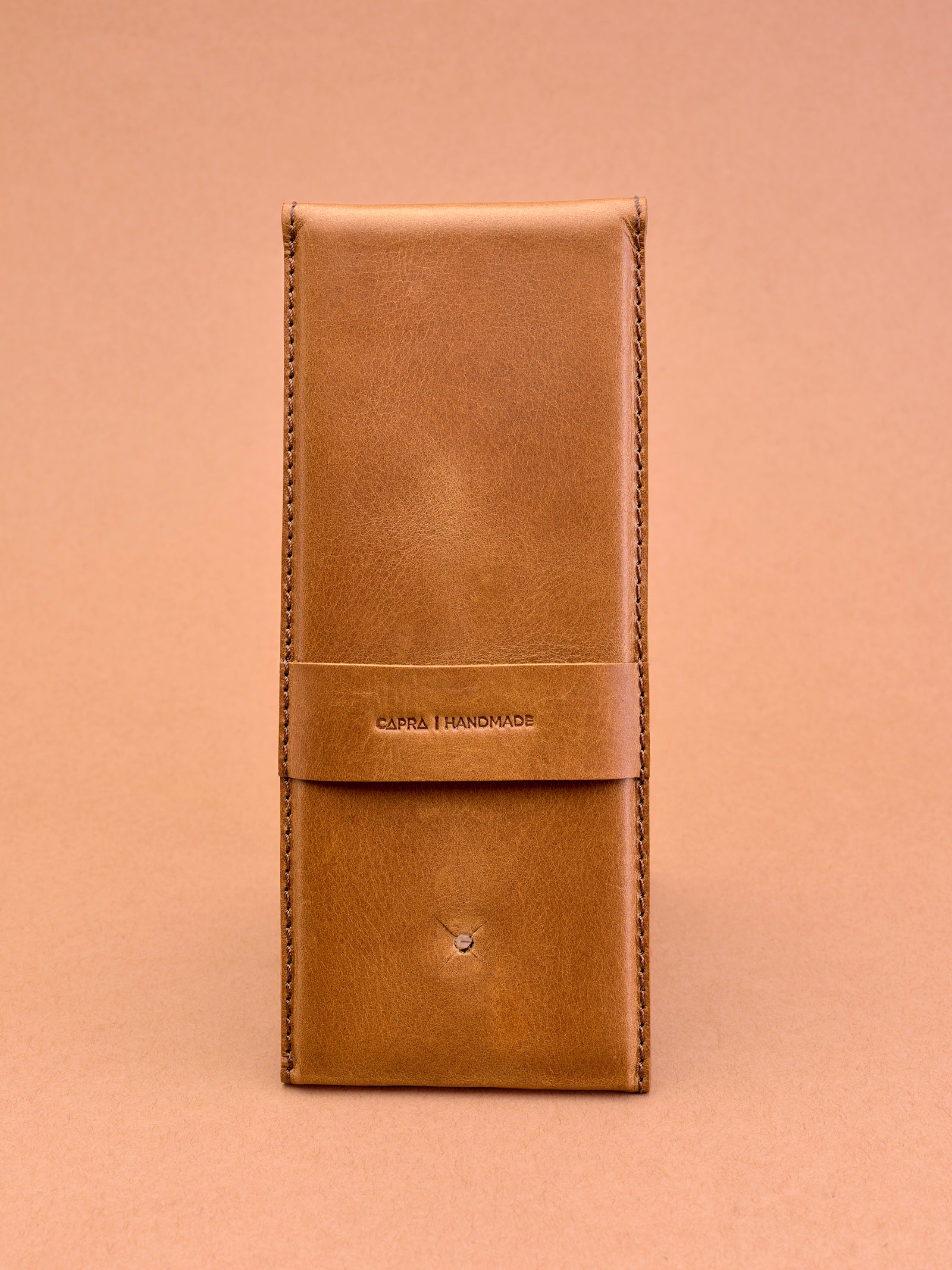 Wireless charging stand. MagSafe iPhone Holder Stand Tan by Capra Leather