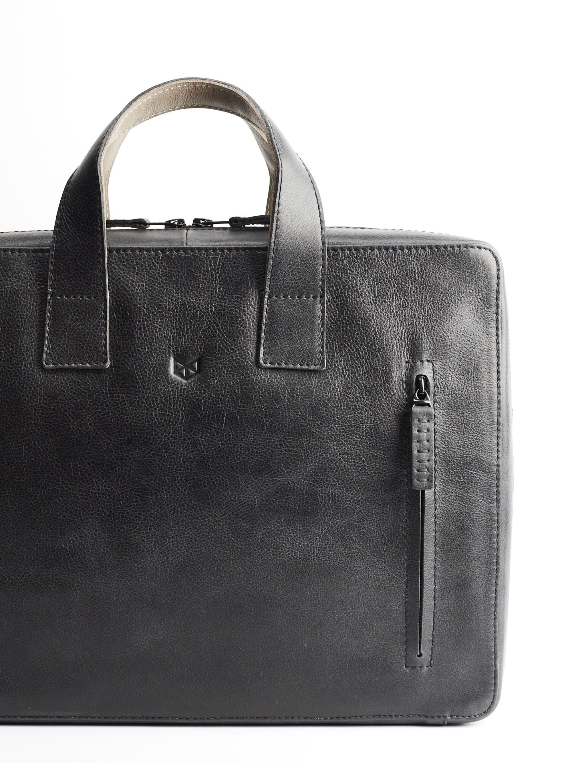 Roko briefcase black by Capra Leather