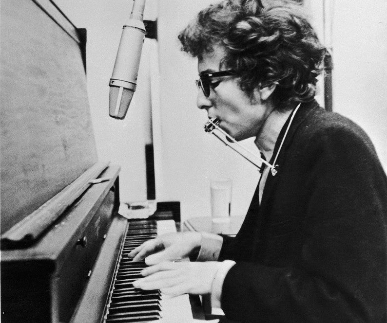 bob dylan playing piano harmonica live folk music