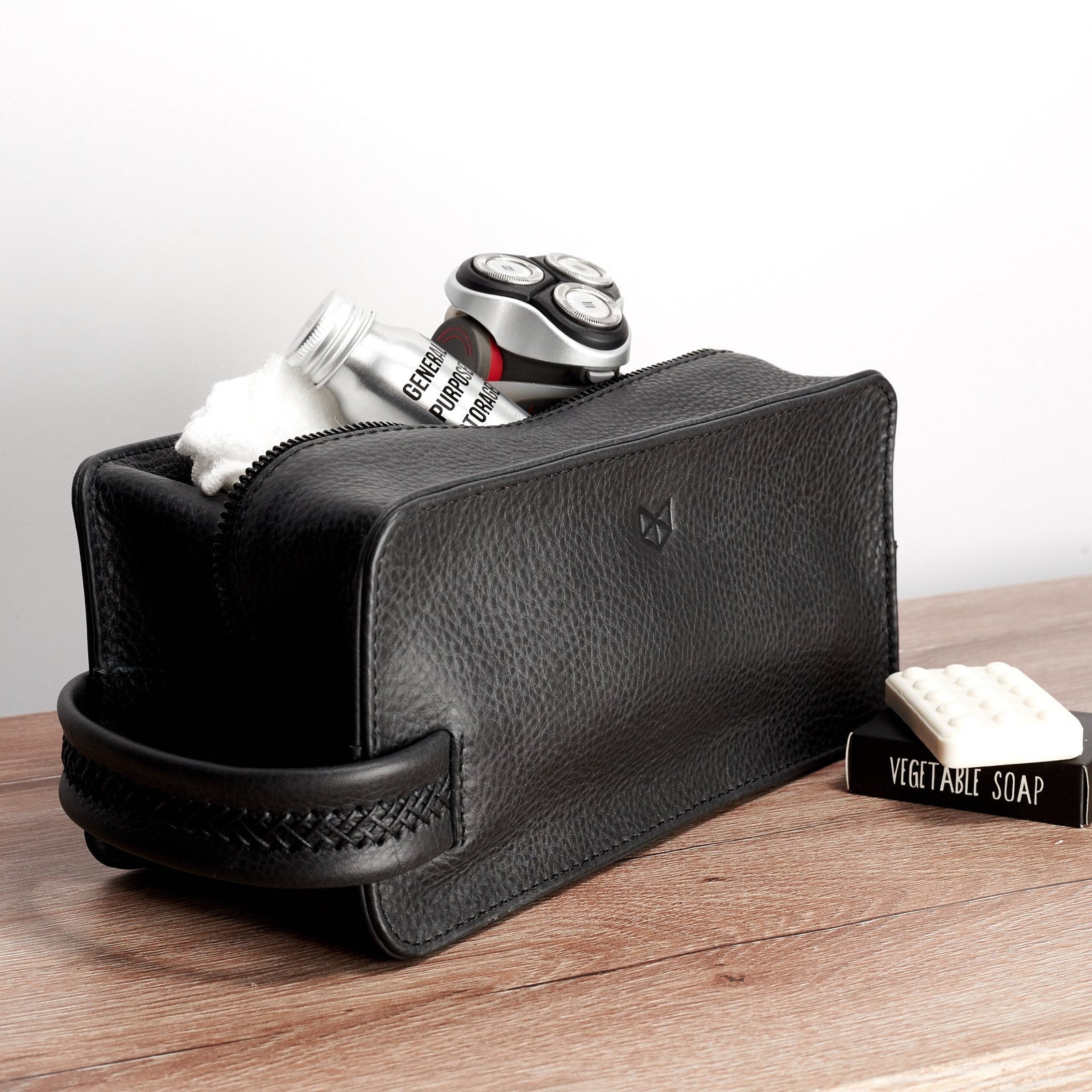 Barber Travel Toiletry Bag, Dopp Kit by Capra Leather