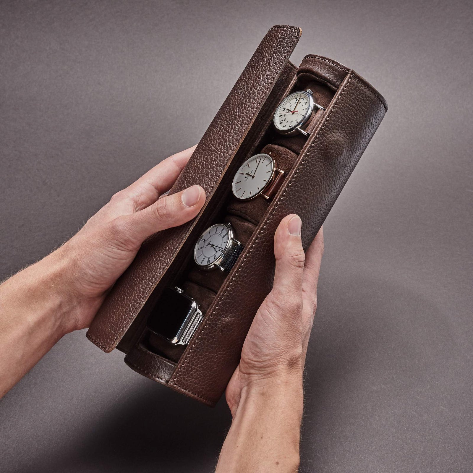 Travel Watch Roll Case for Men by Capra Leather