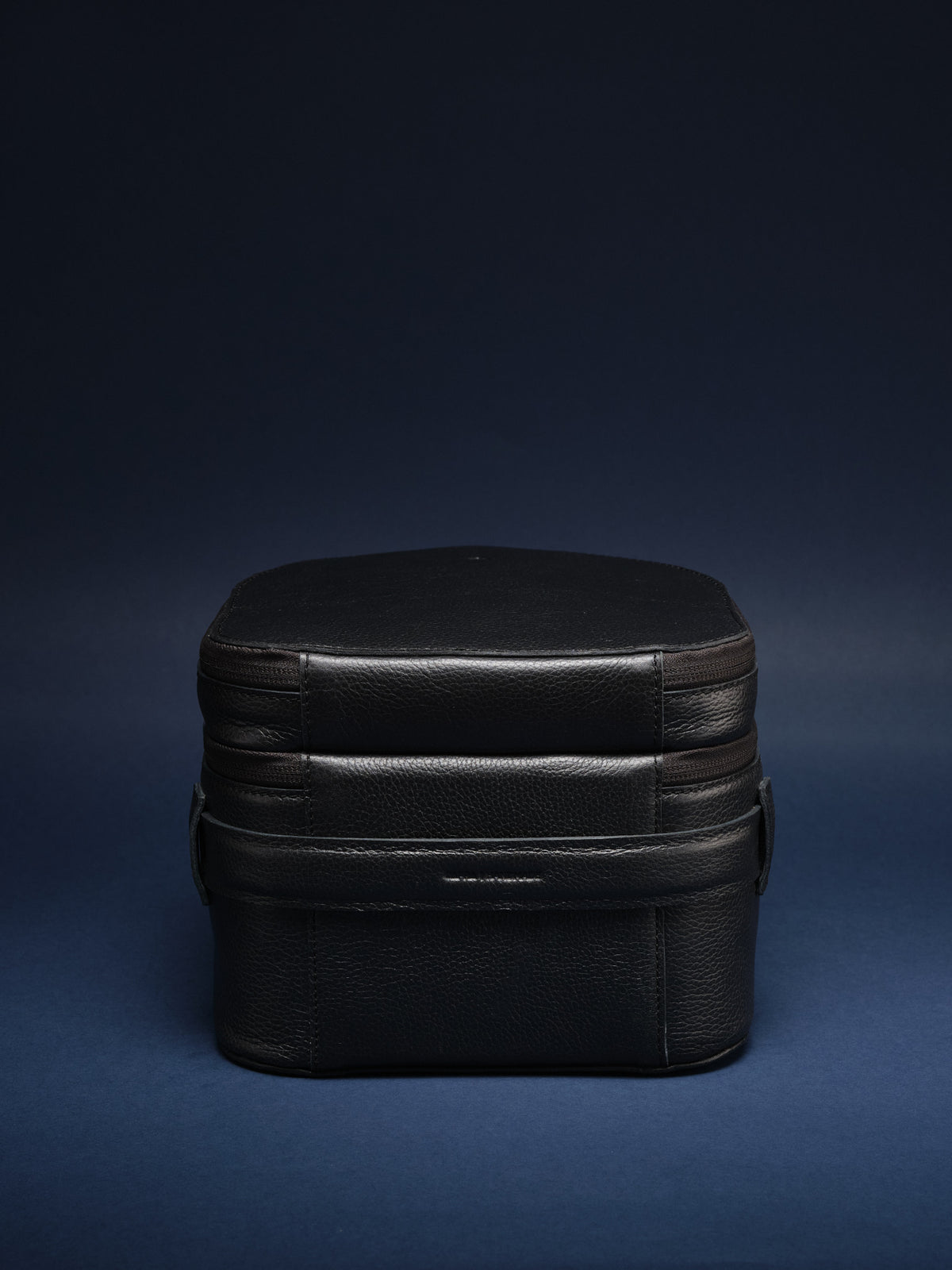 Easy to carry handle. Apple Vision Pro Case Black by Capra Leather