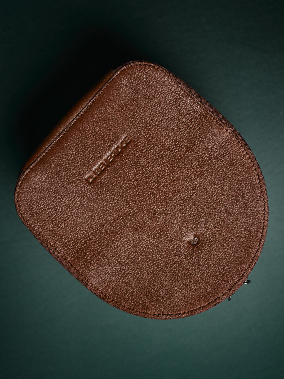 Custom engraving. VR Headset Travel Case Brown by Capra Leather