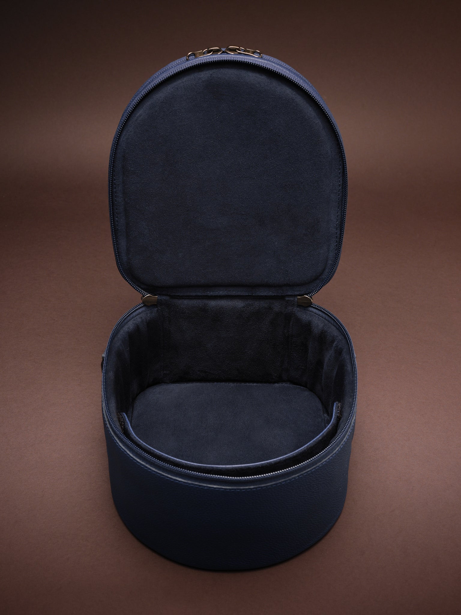 Suede Lining. Apple Vision Pro Case Navy by Capra Leather