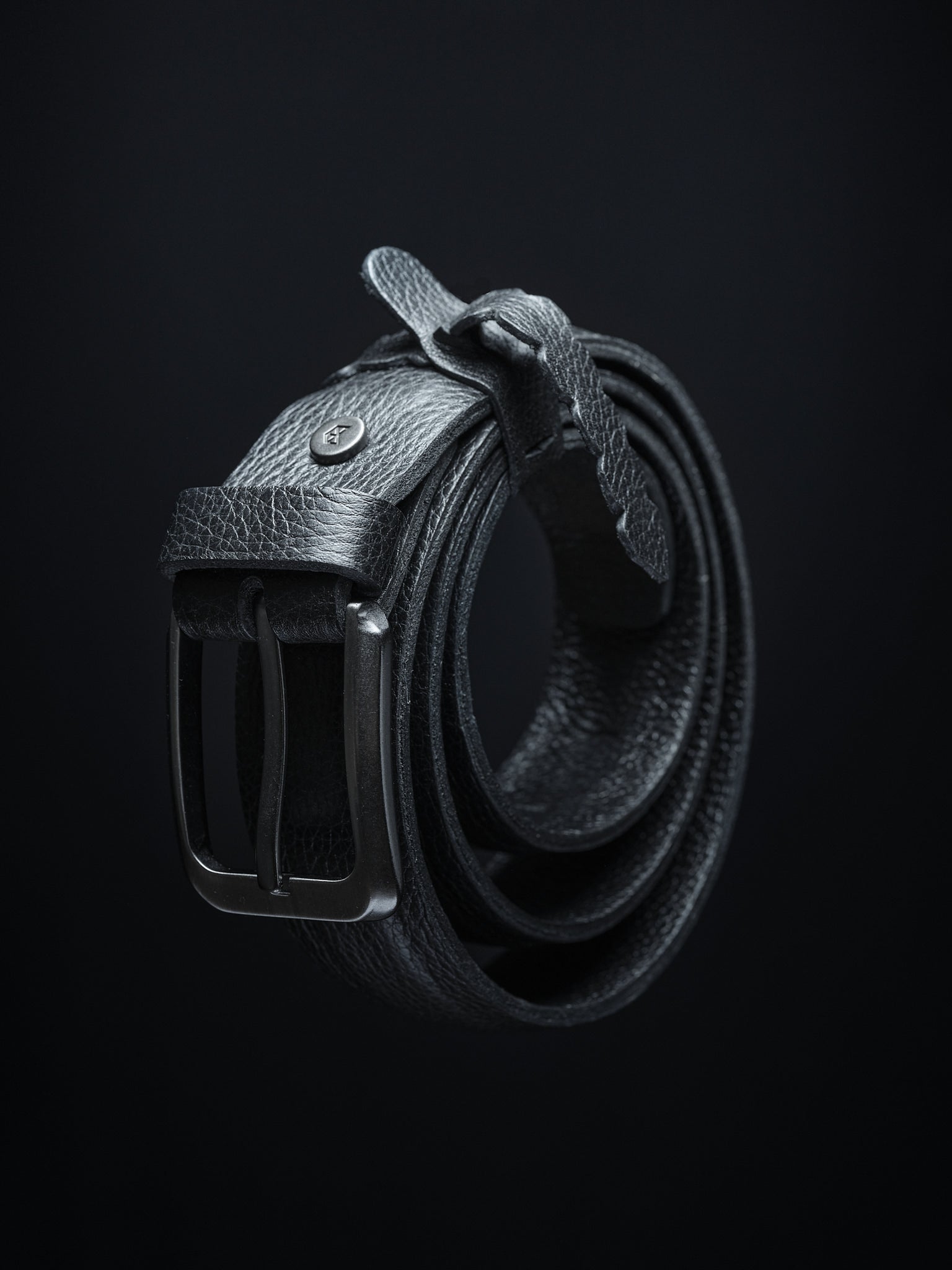 Minimalist Style. Black Personalized Belts by Capra Leather