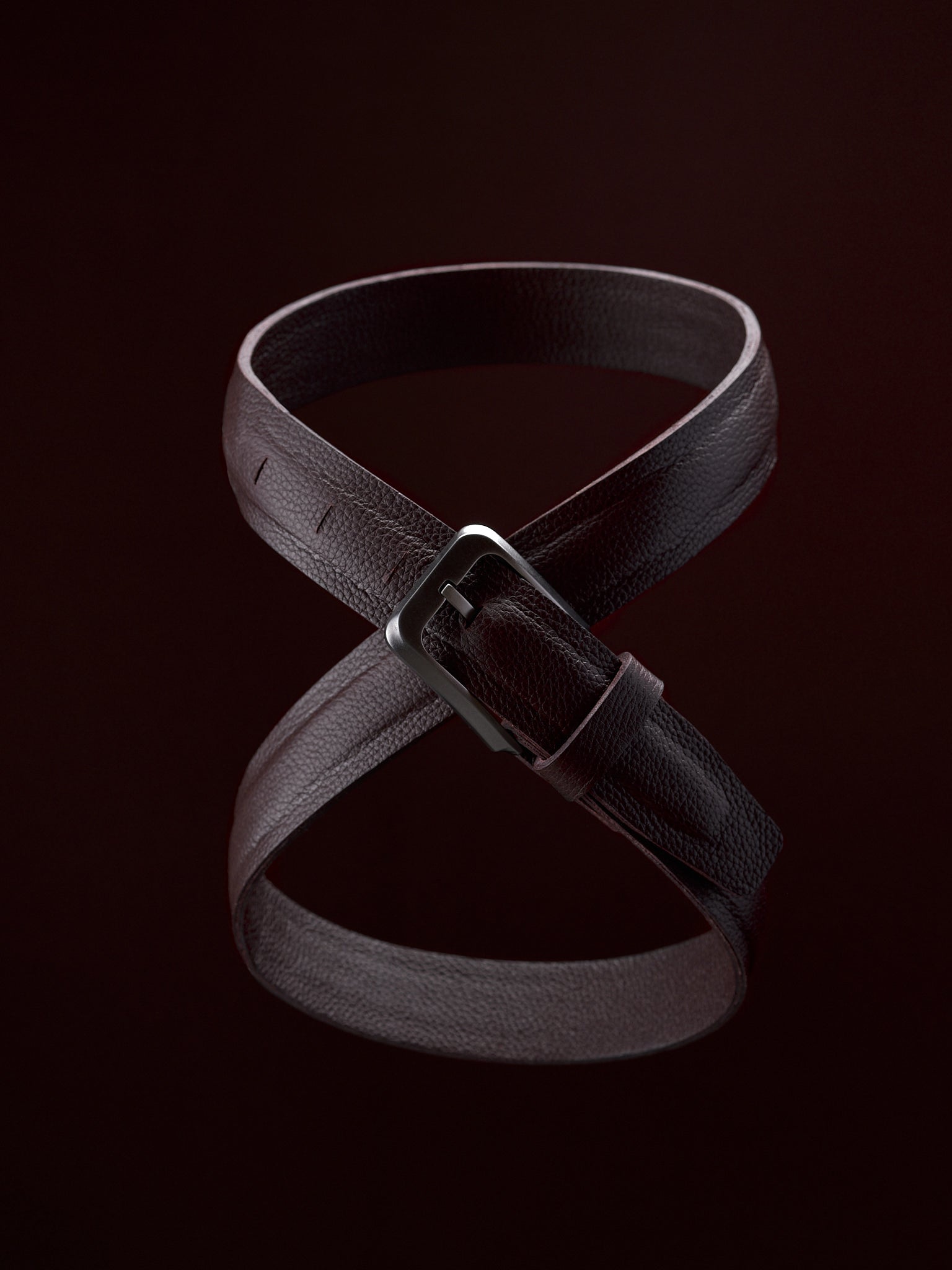 Invisible Buckle Holes. Dress Belt Dark Brown by Capra Leather