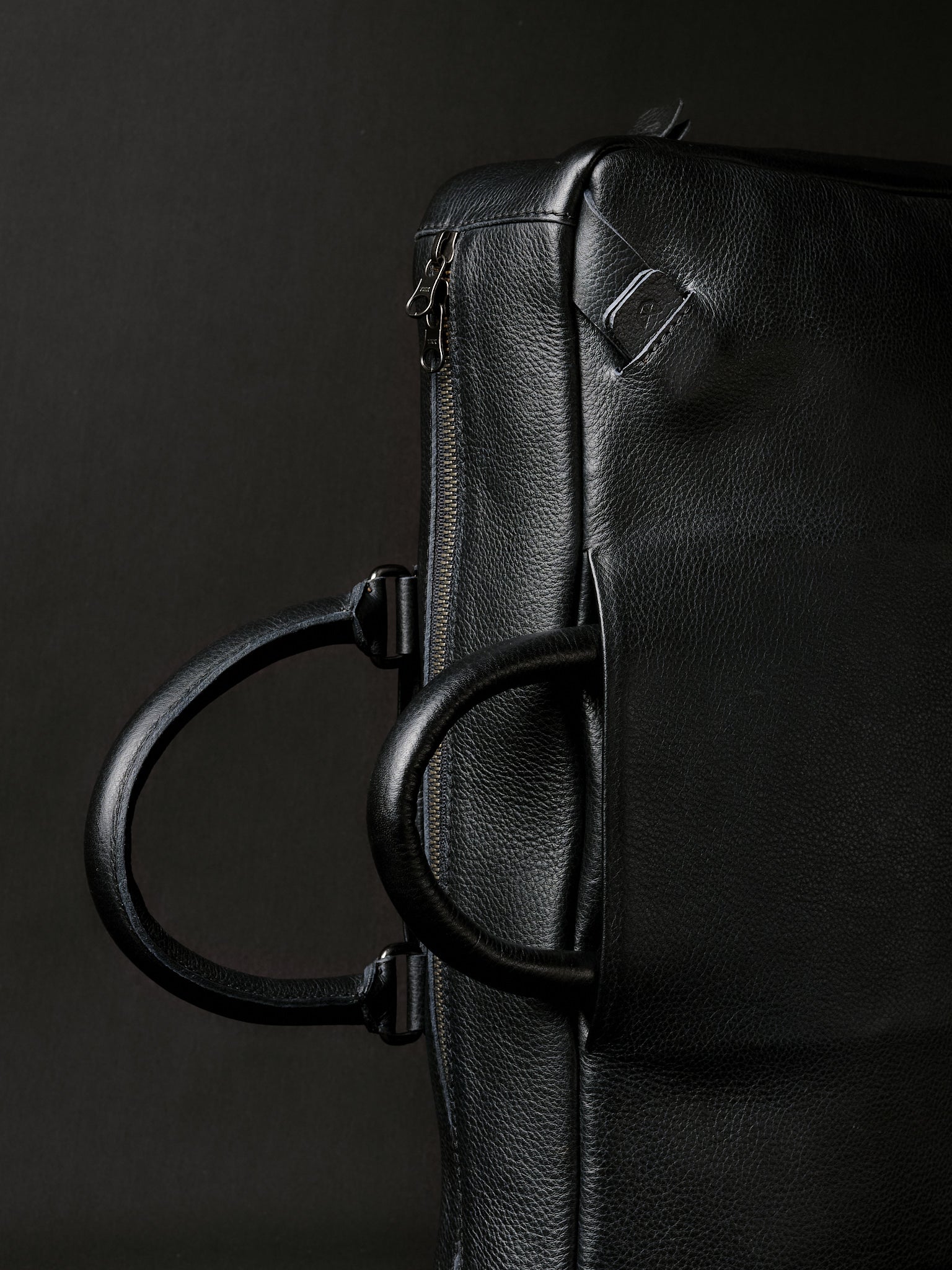 Retractable handles. Briefcase Backpack Combination Black by Capra Leather