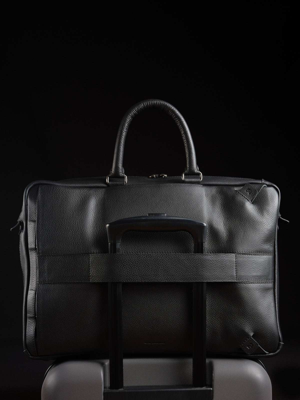 Custom Luggage Strap. Backpack Briefcase Leather Black by Capra