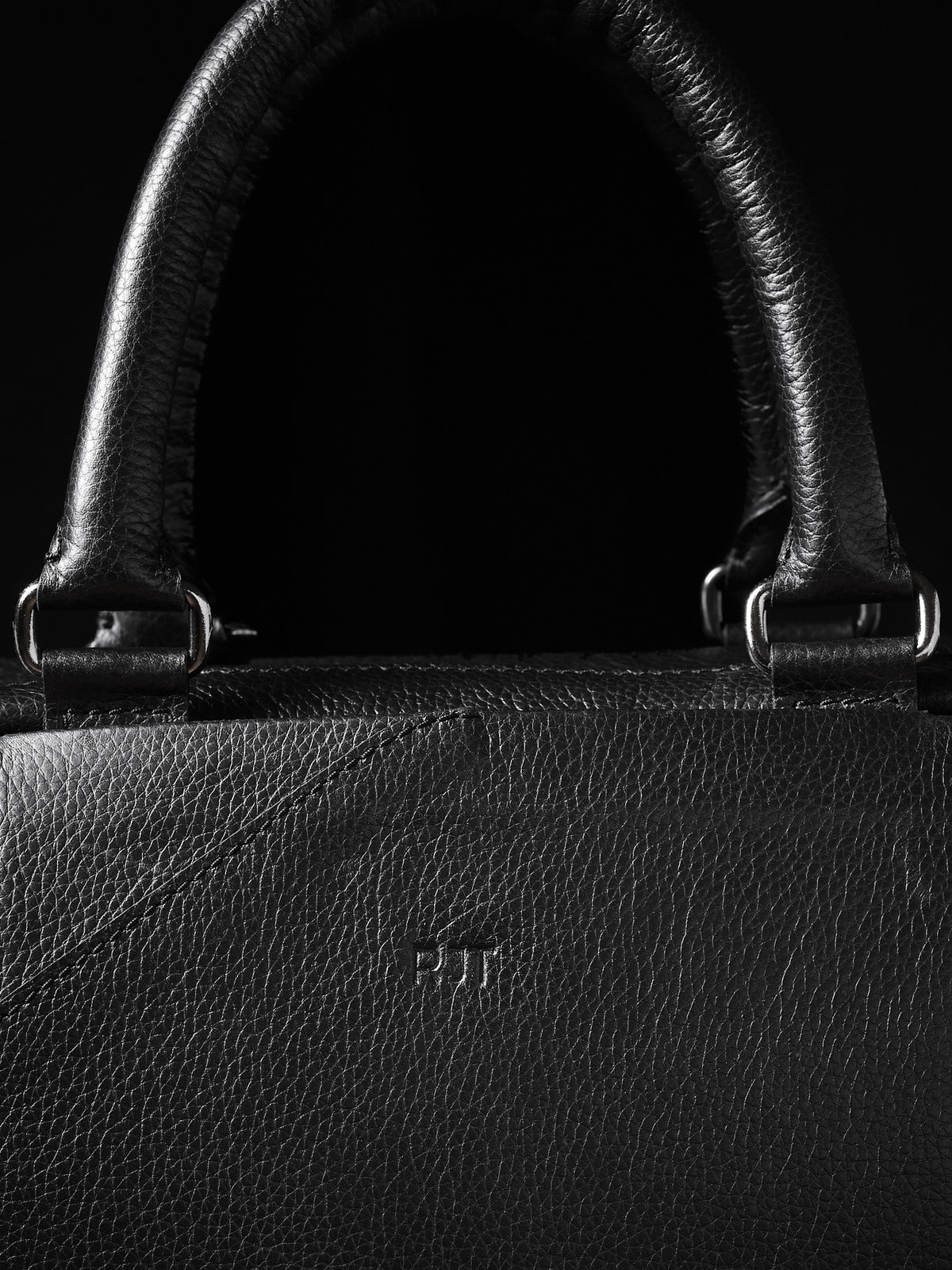 Custom embossing. Briefcase for Men Black by Capra Leather