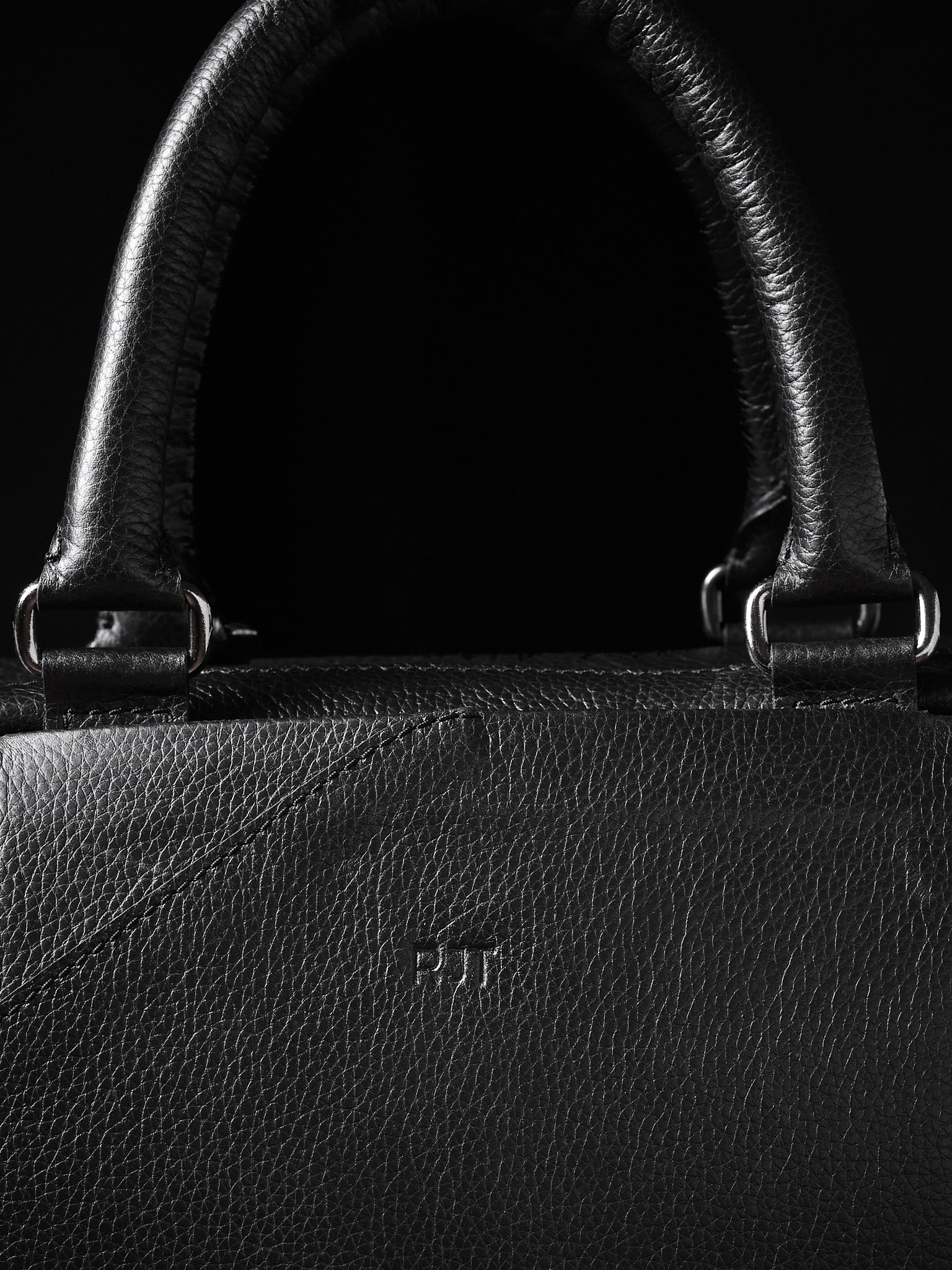 Custom embossing. Briefcase for Men Black by Capra Leather