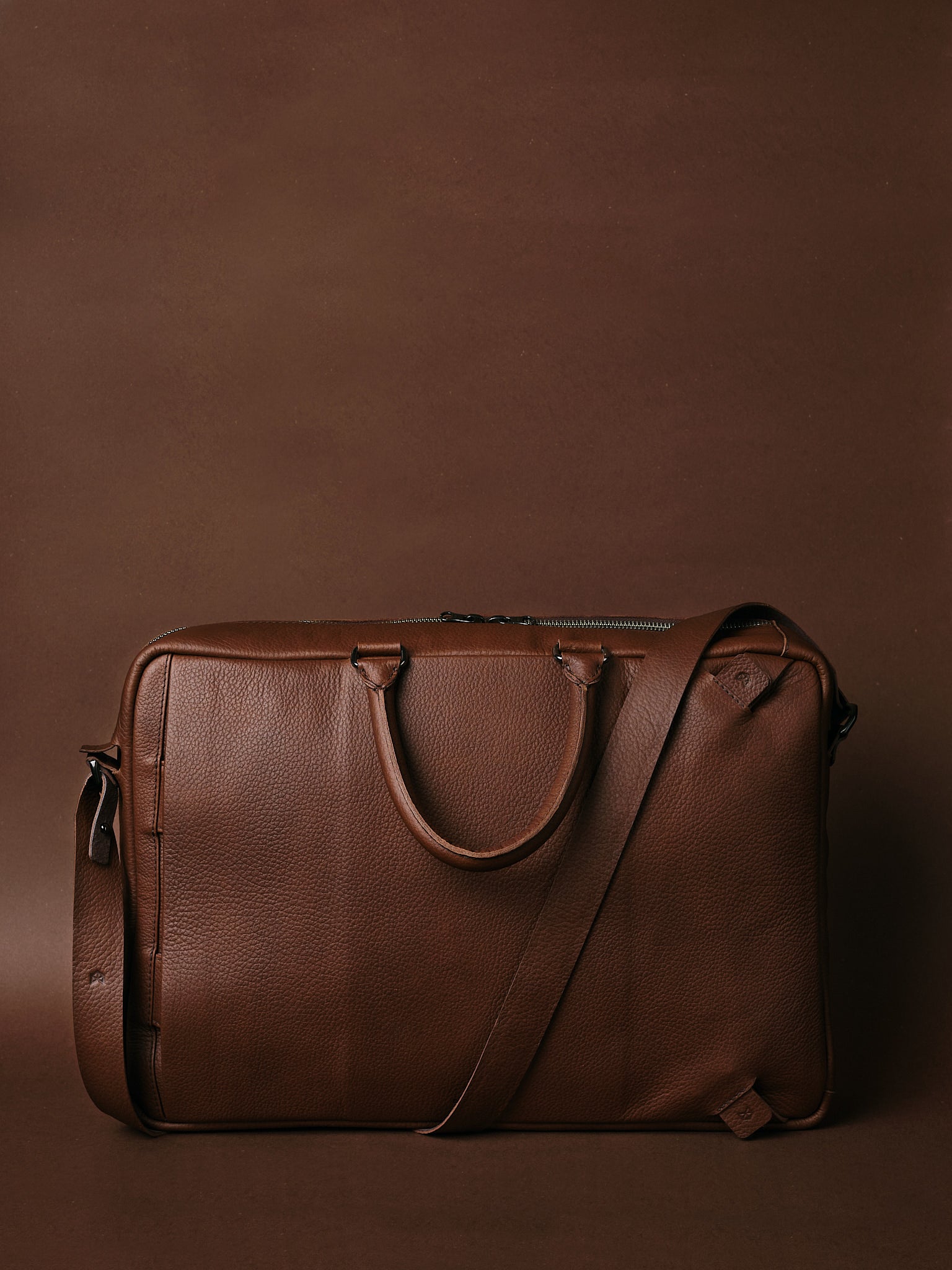 Removable Shoulder Strap. Large Briefcase. Best Convertible Backpack Briefcase Brown by Capra Leather