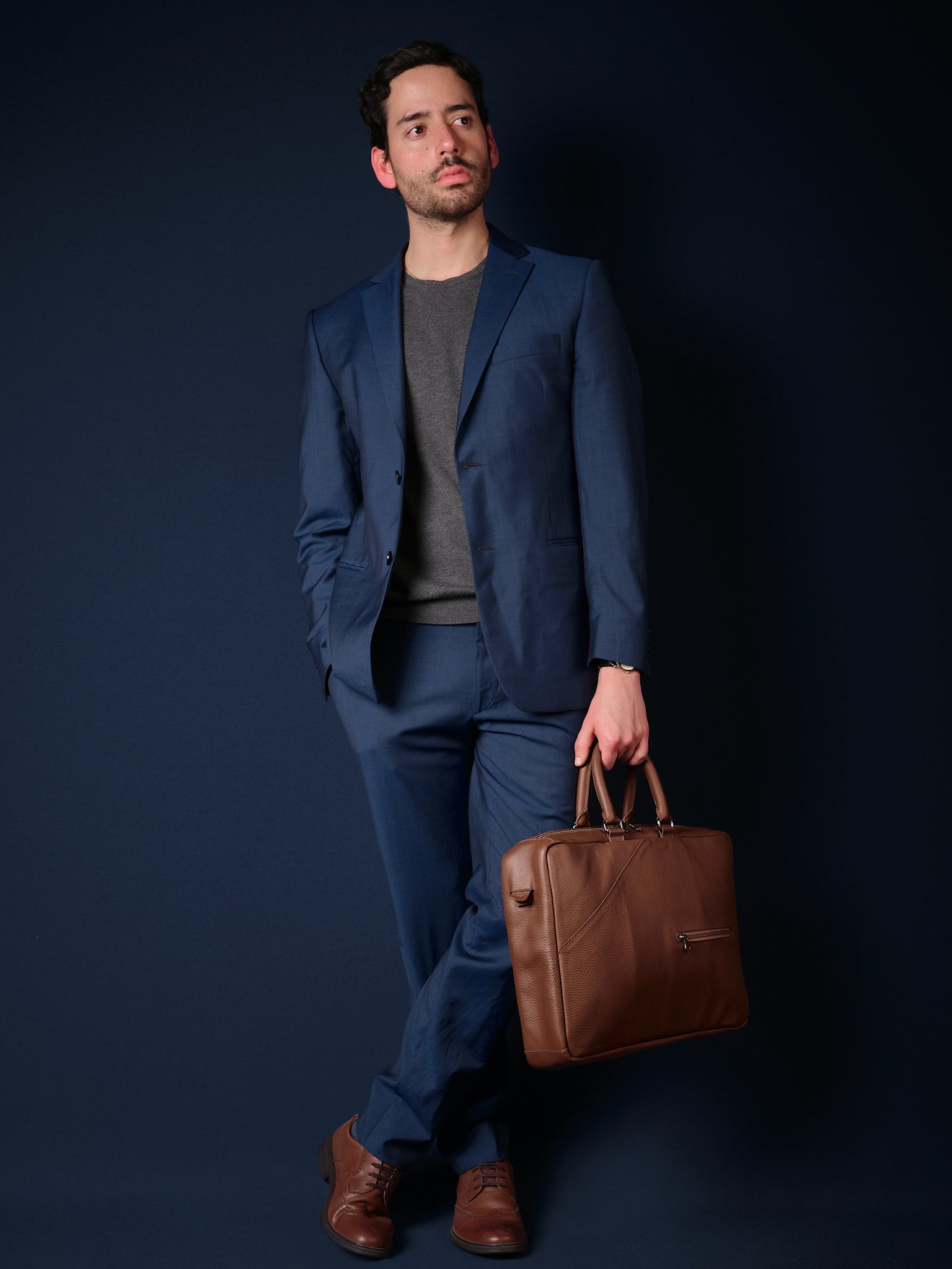 Work bag. Professional Briefcase Brown by Capra Leather