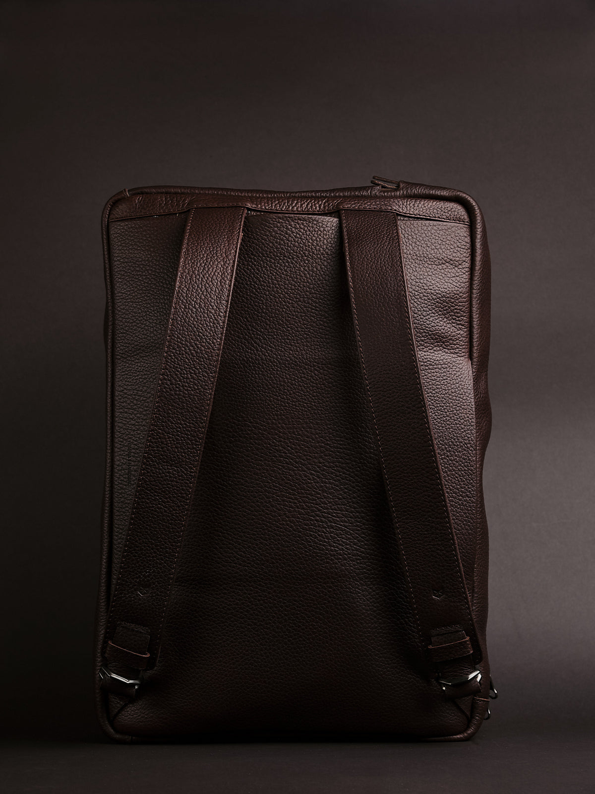 Hideaway Shoulder Straps. Leather Backpack Briefcase Combo Dark Brown by Capra