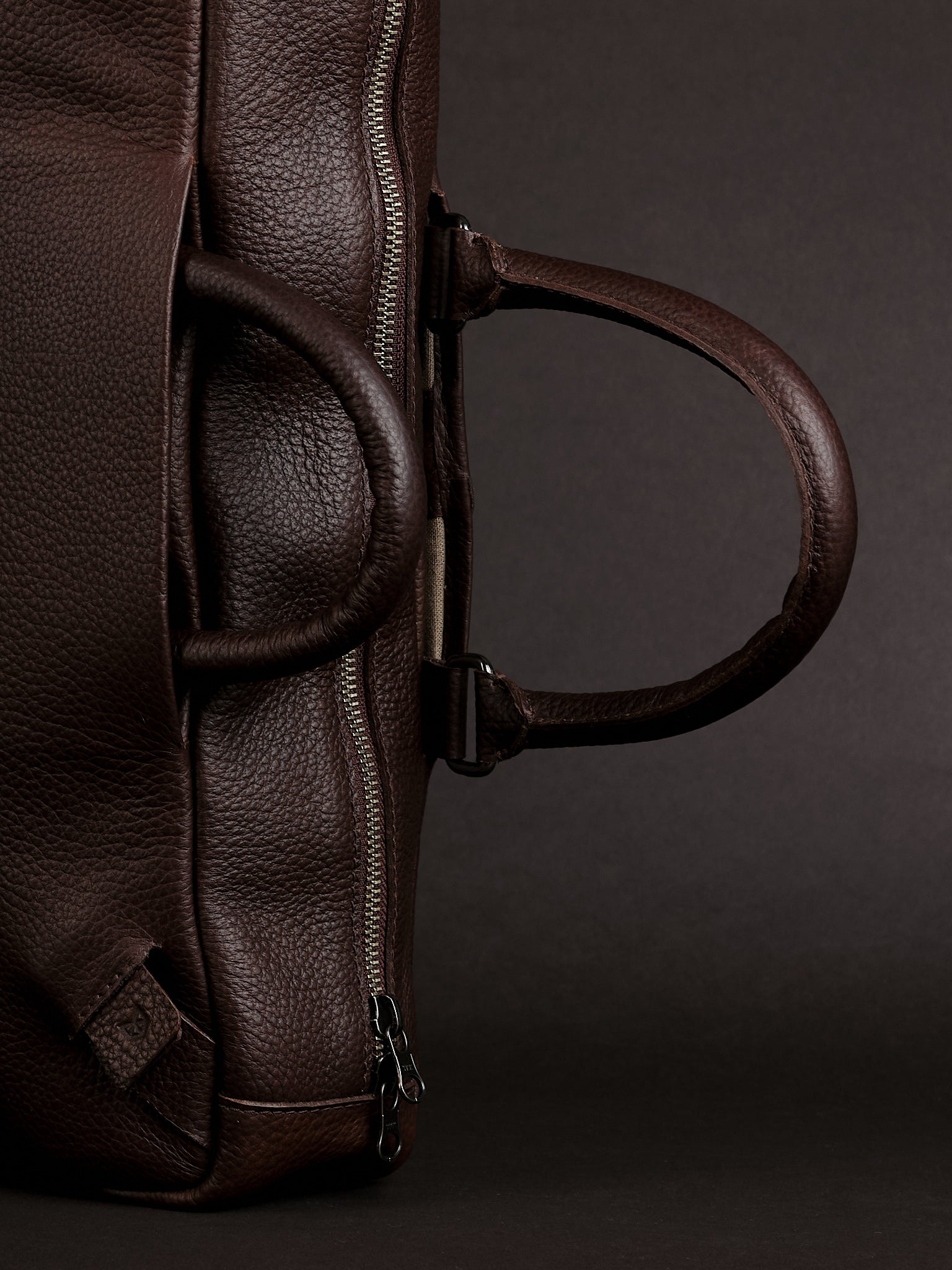 Retractable handles. Hybrid Backpack Briefcase. Handmade Leather Briefcase Dark Brown by Capra