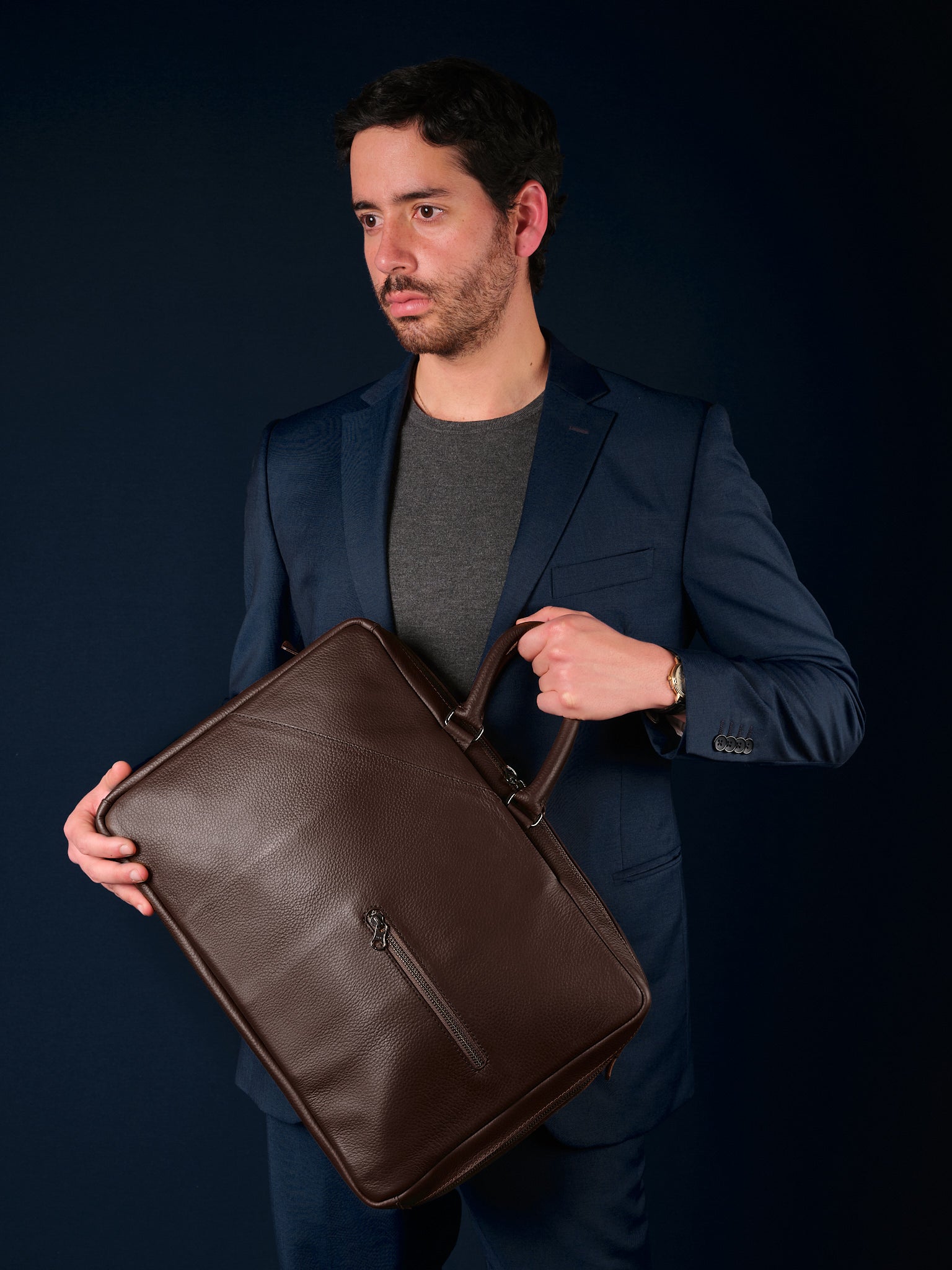 Briefcase Backpack Dark Brown by Capra Leather