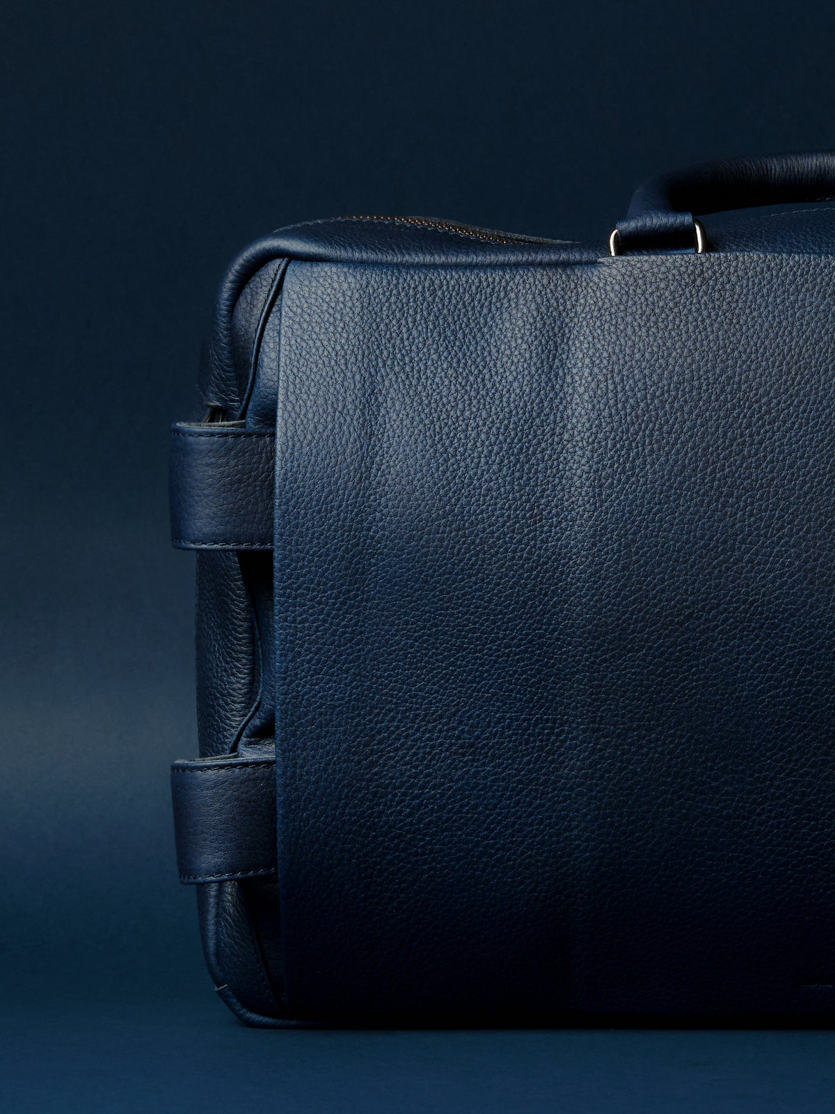 Hideaway Shoulder Straps. Tech Backpack. Backpack Briefcase Hybrid Navy by Capra Leather
