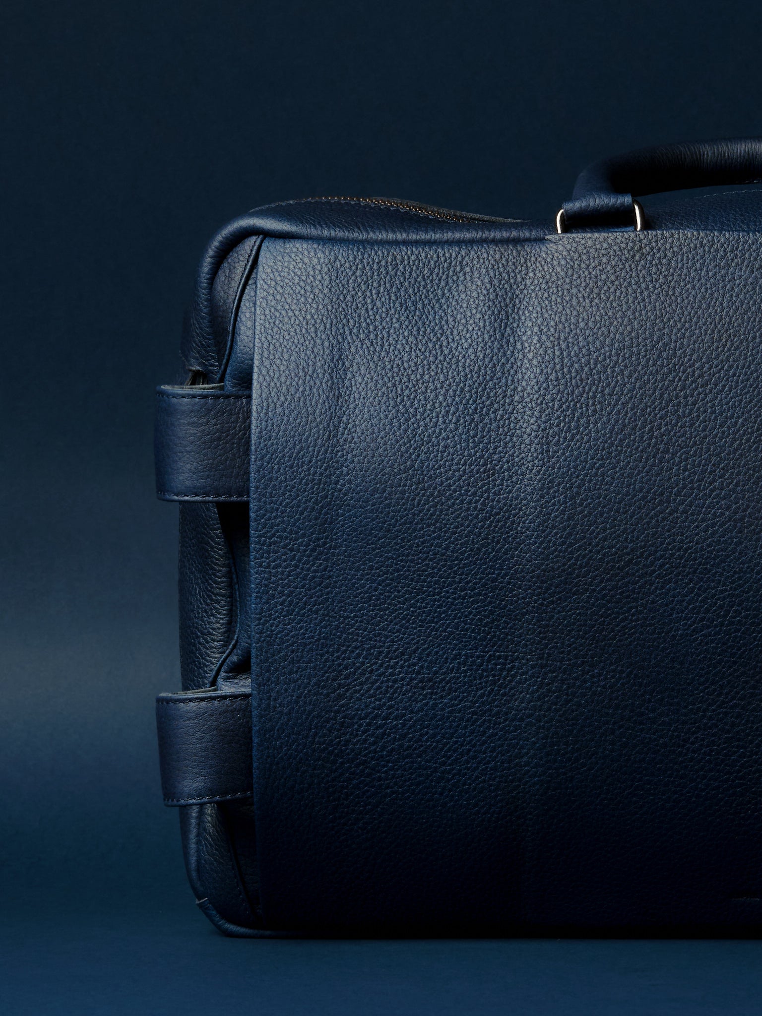 Hideaway Shoulder Straps. Tech Backpack. Backpack Briefcase Hybrid Navy by Capra Leather