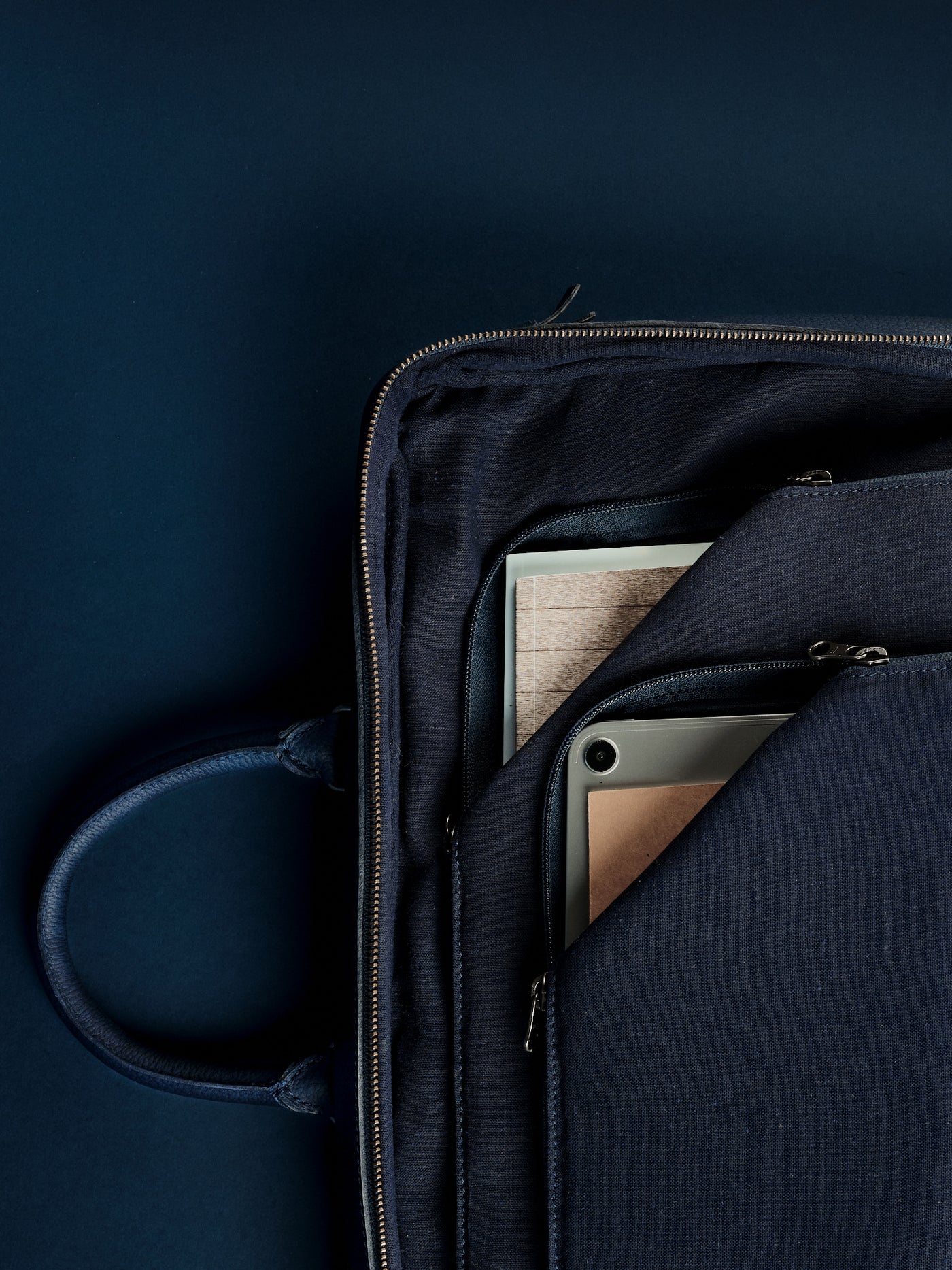 Briefcase Backpack · Navy by Capra Leather