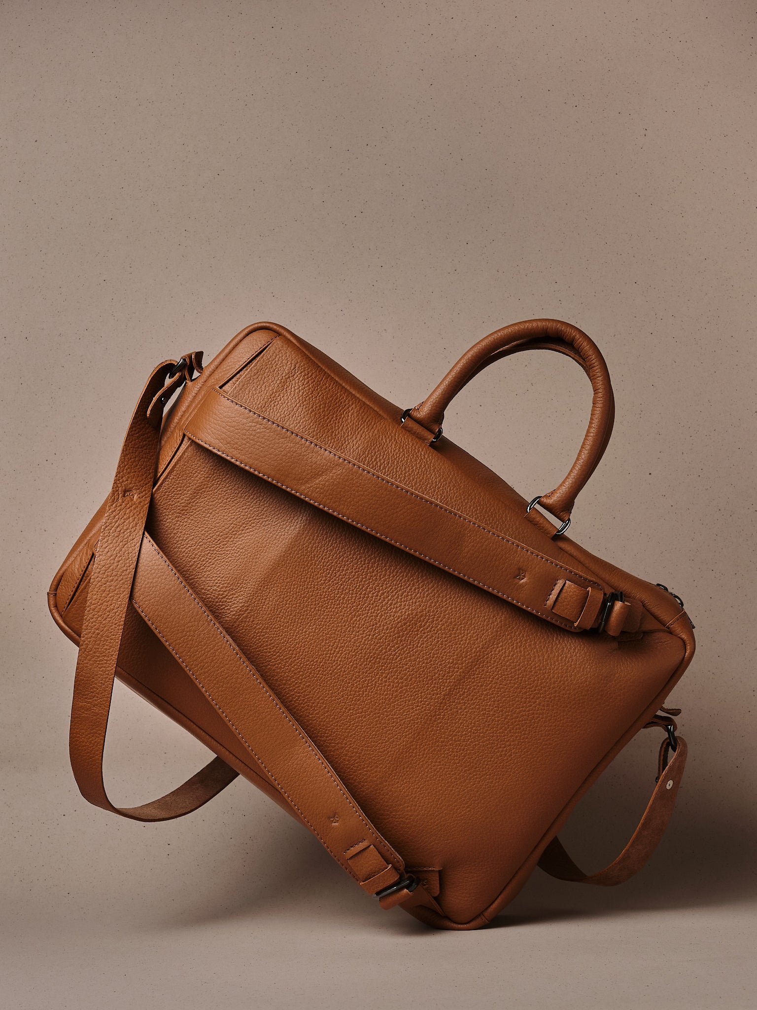 Business Briefcase. Computer Backpack. Leather Backpack Briefcase Tan by Capra