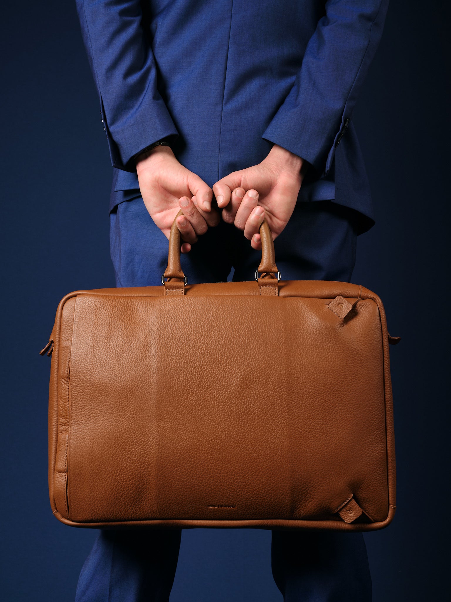 Capra Leather Briefcase Backpack Tan Fixed with Strap Yes Please