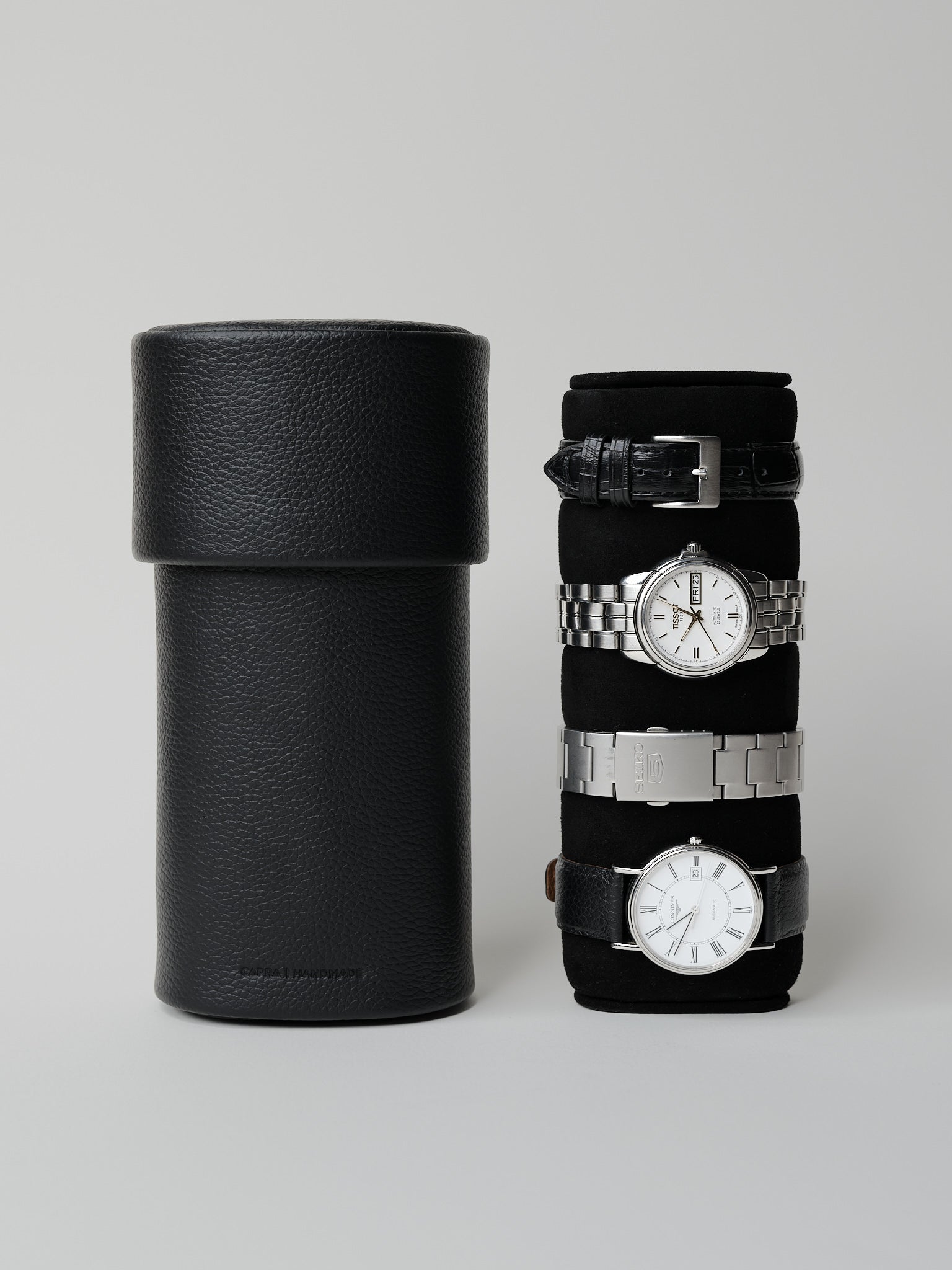 Secure watch compartment within the Chronopod, ideal for travel.