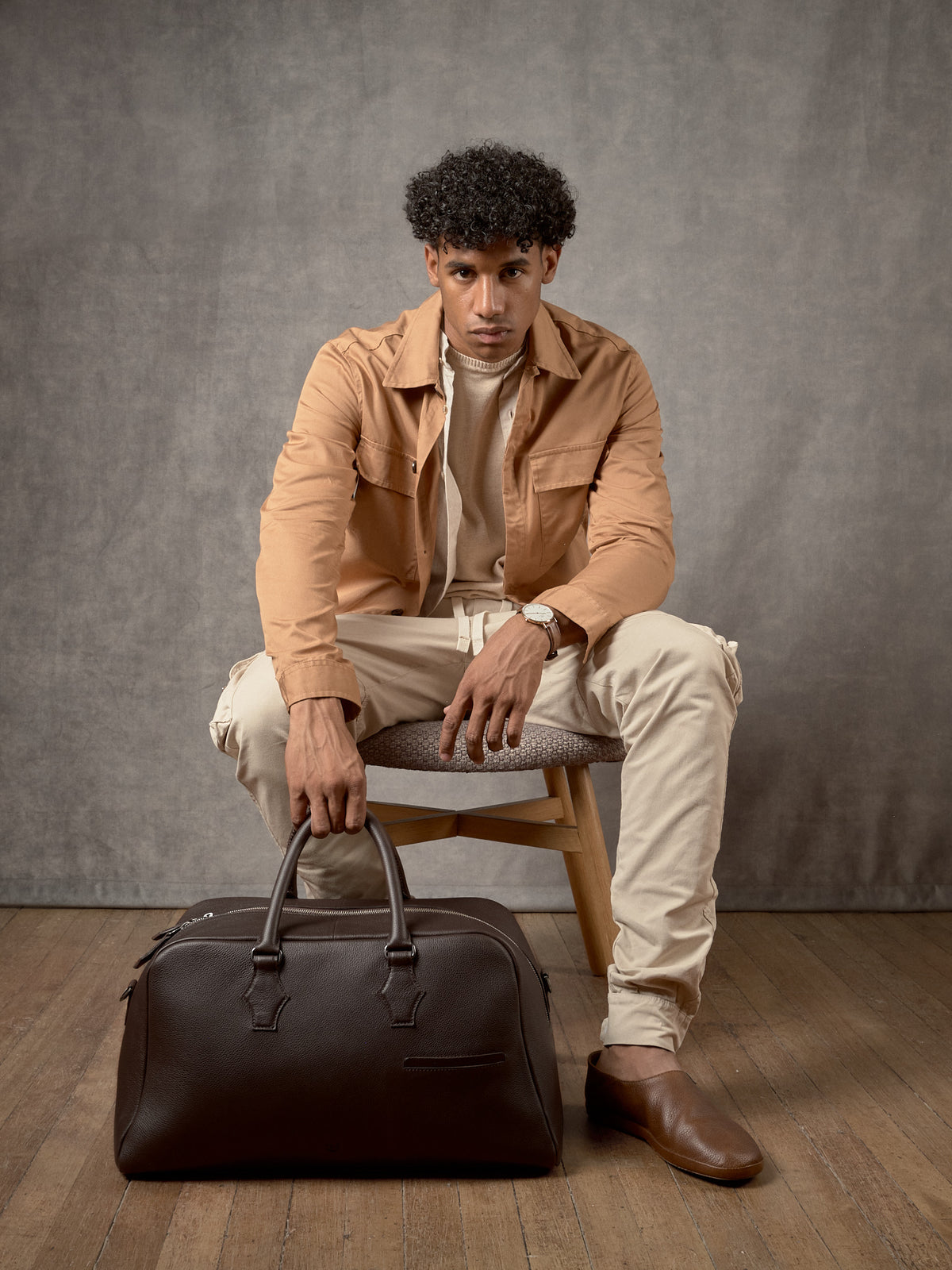 Duffle Bag Carry On Dark Brown by Capra Leather