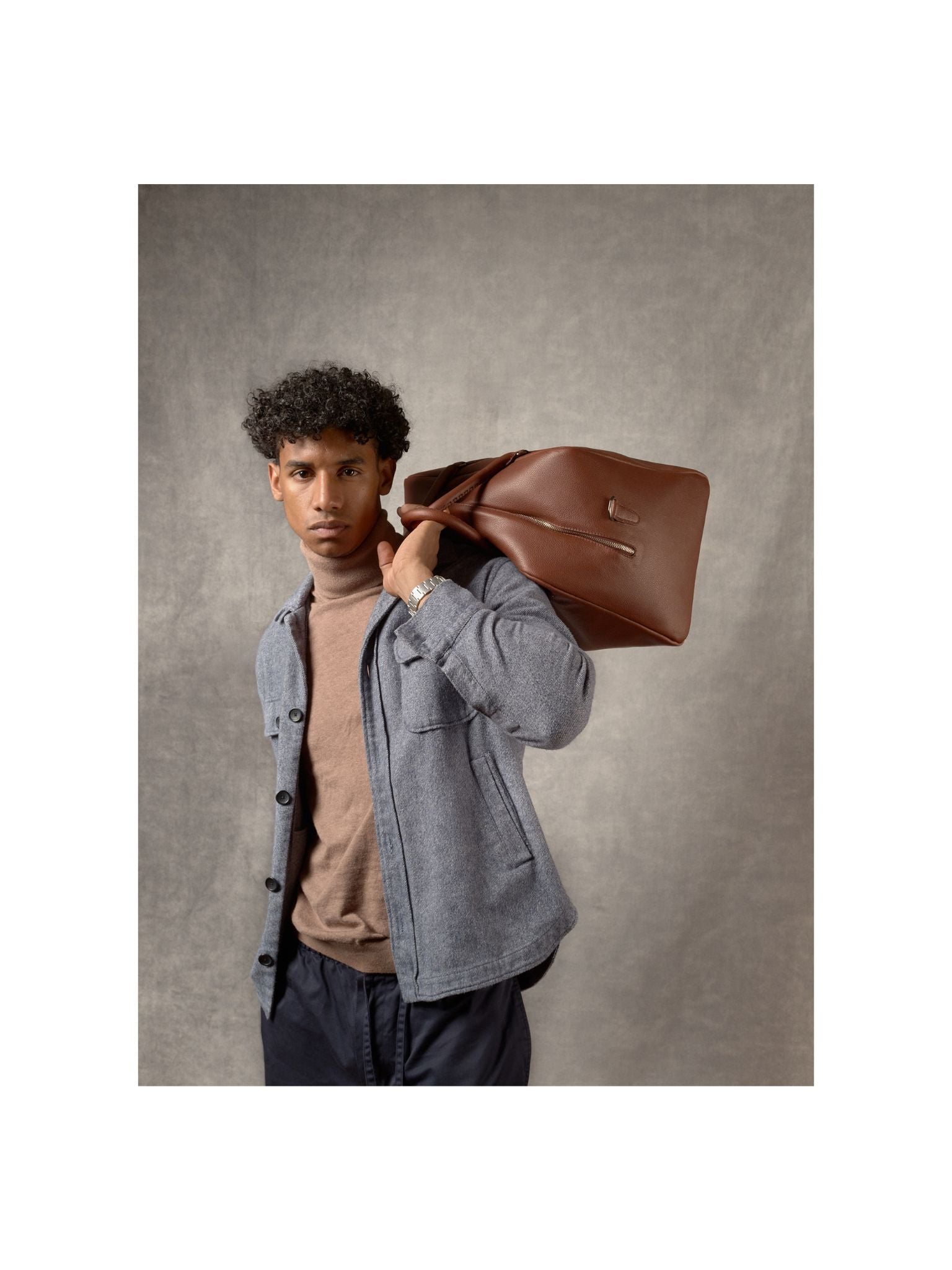 Brown Weekender Duffle Bags by Capra Leather
