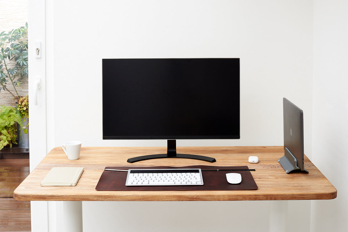Custom leather desk pad designed for efficiency and style.