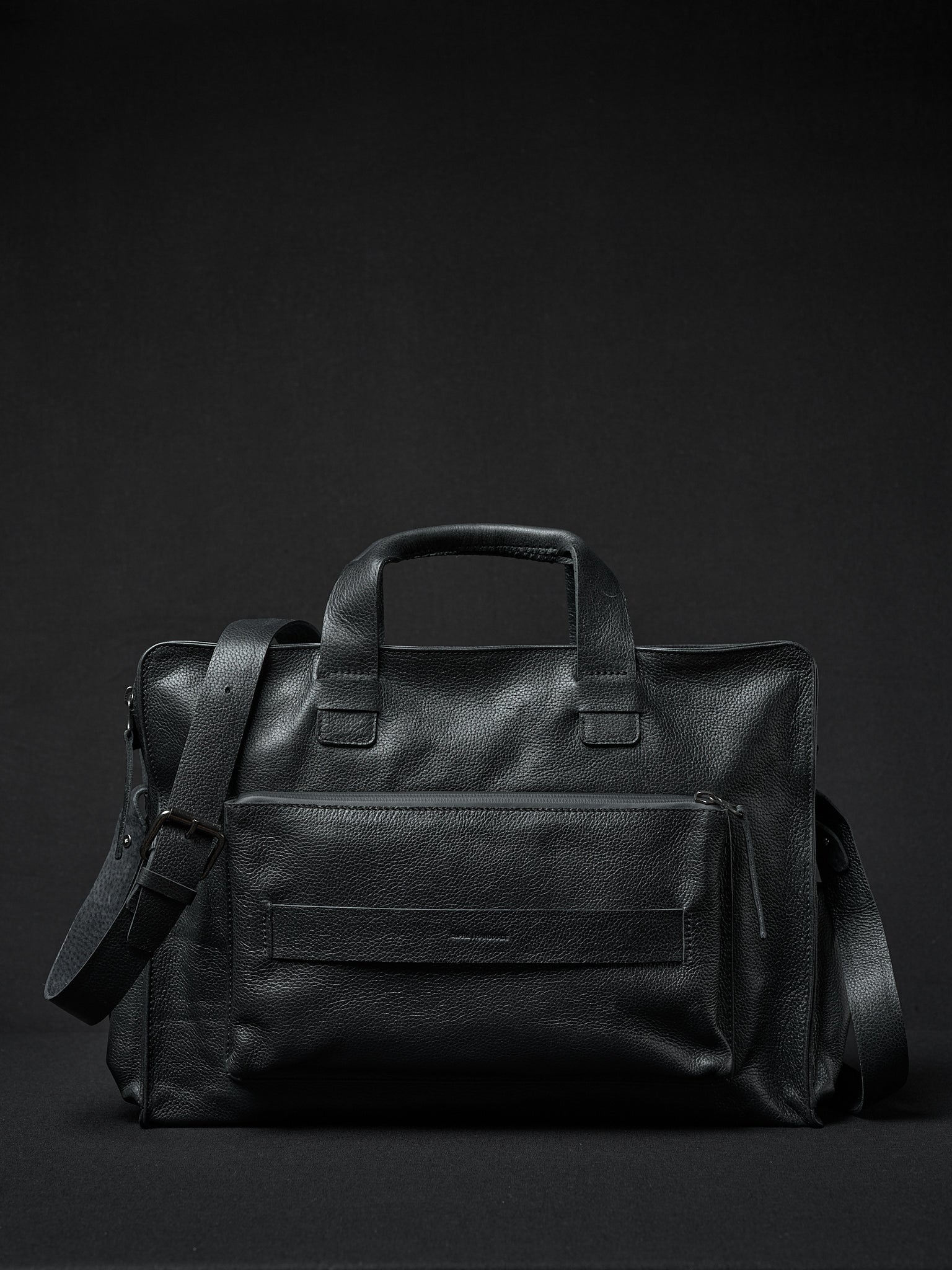 Back Pocket. Men's Briefcase Black by Capra Leather