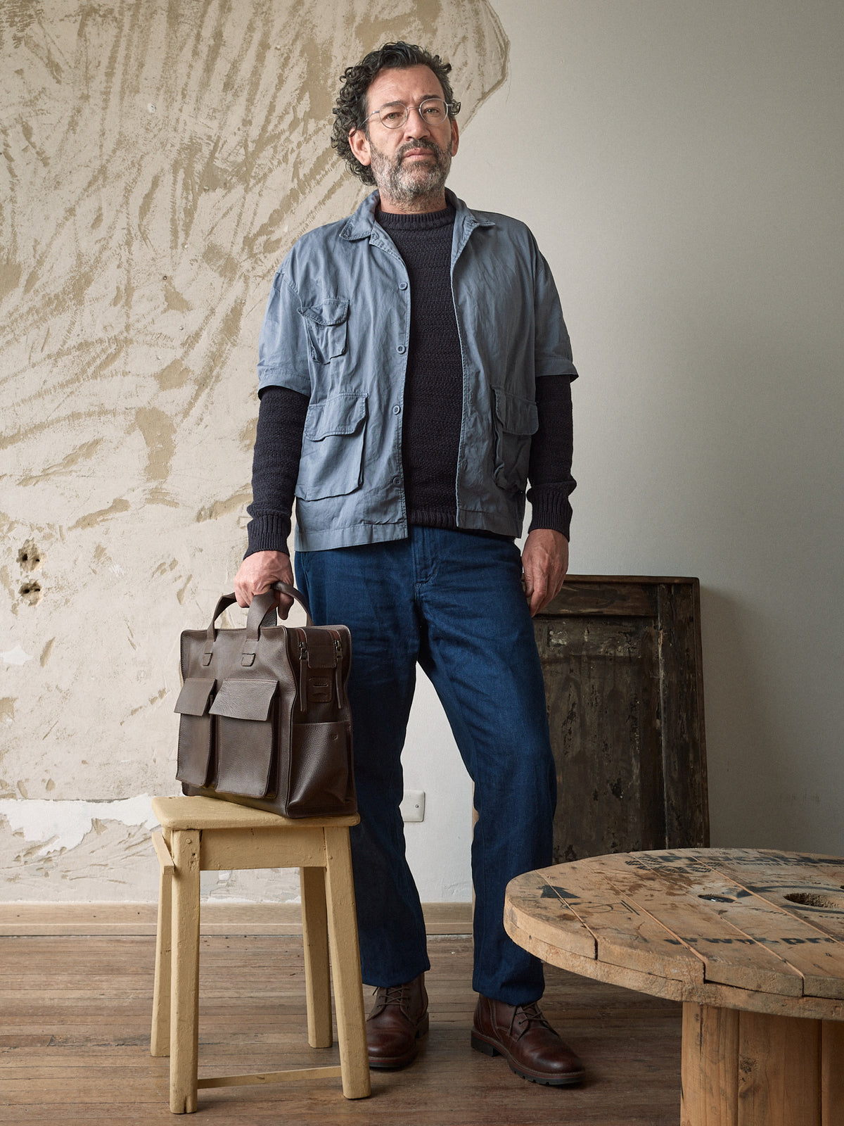 Mens Style. Briefcase Organizer Dark Brown by Capra Leather