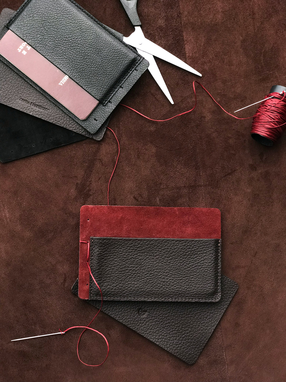 Fukuro Toji Passport Wallet. Designer Passport Holder Dark Brown by Capra Leather