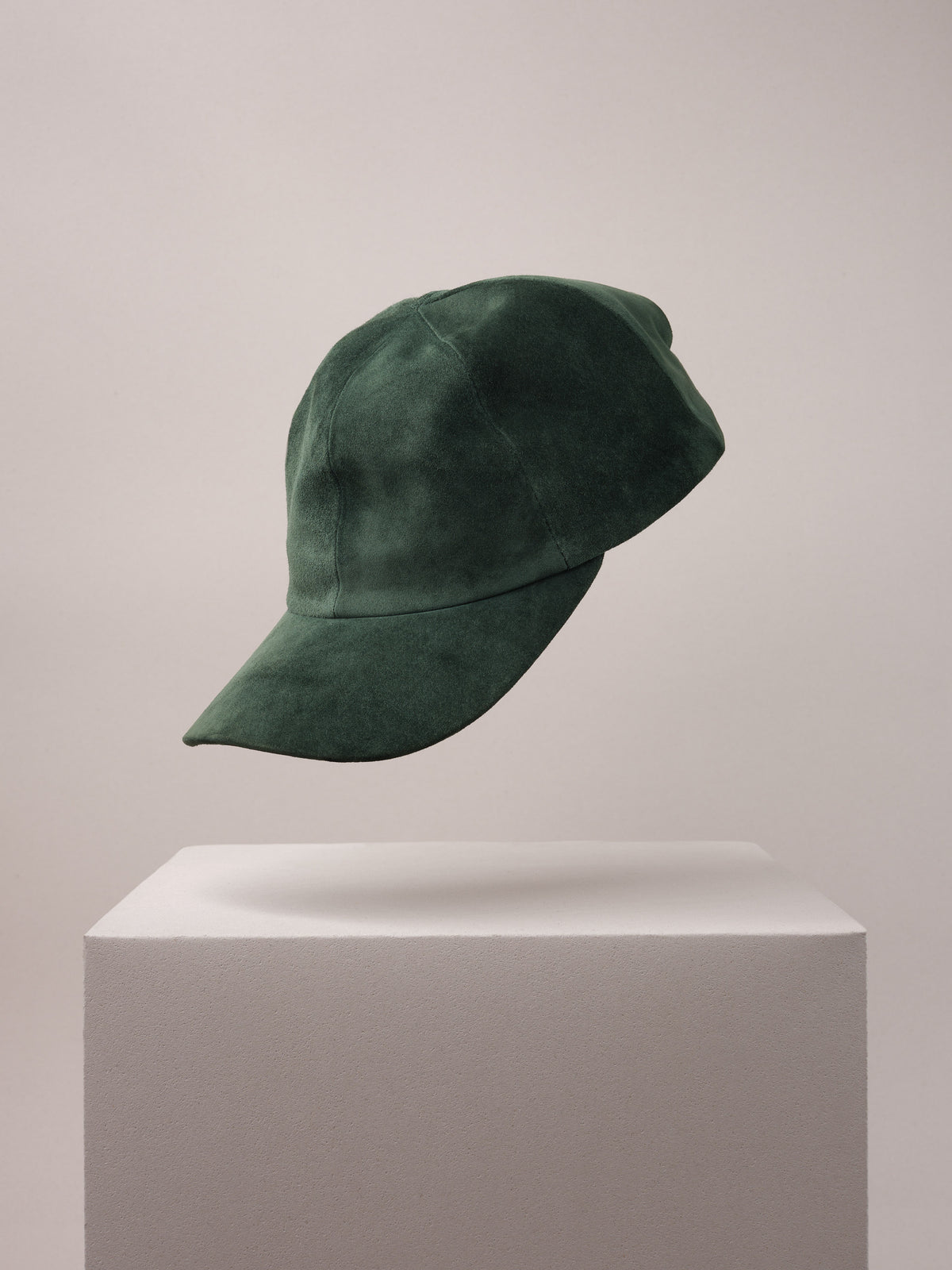 Green Calf Suede Baseball Cap.