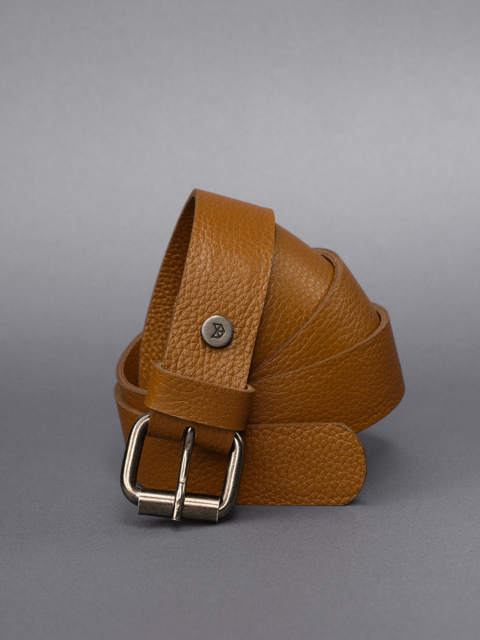Tan Leather Belt 25 mm Braided Loop by Capra