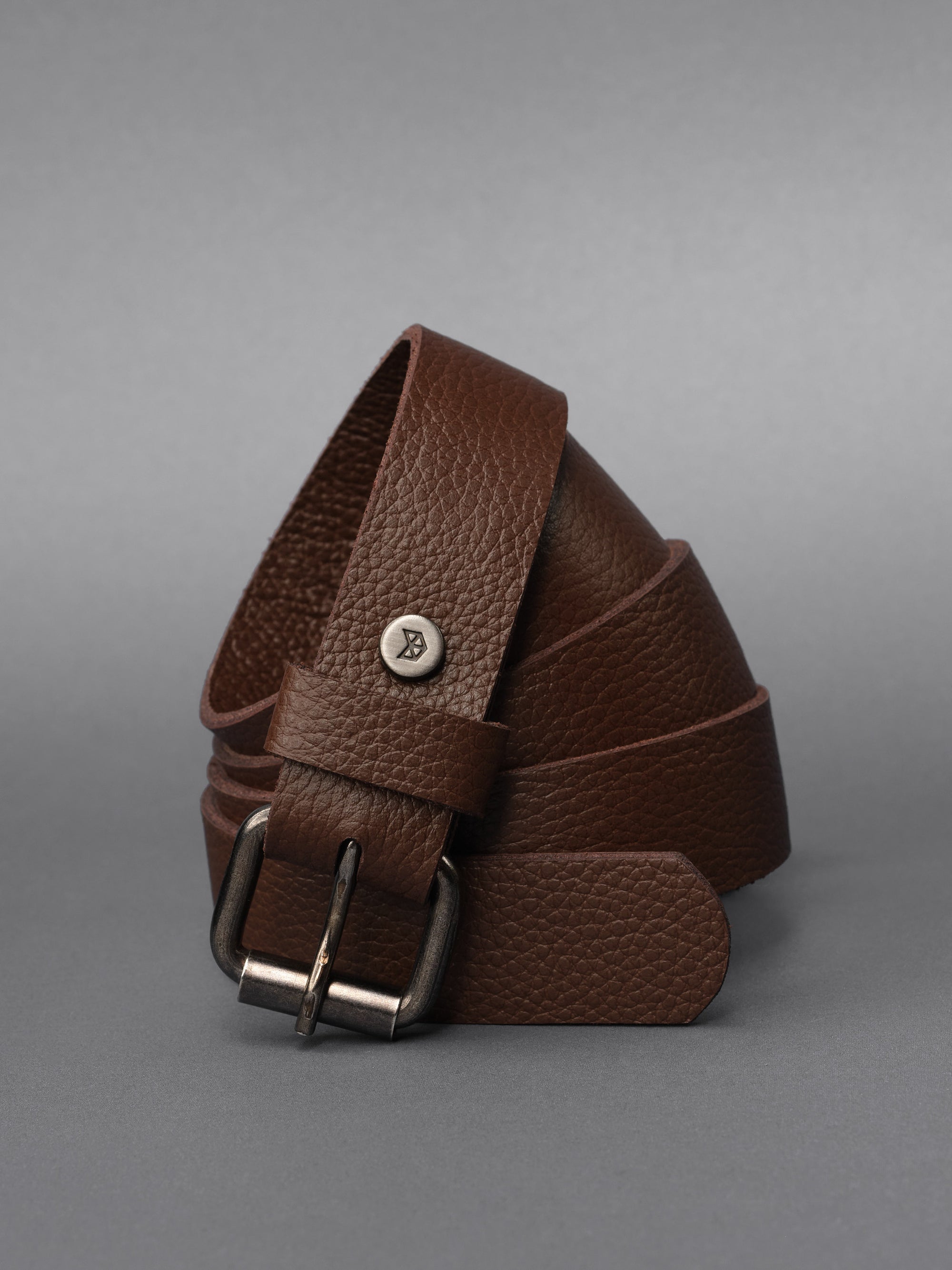 Brown Leather Belt 25 mm Braided Loop by Capra