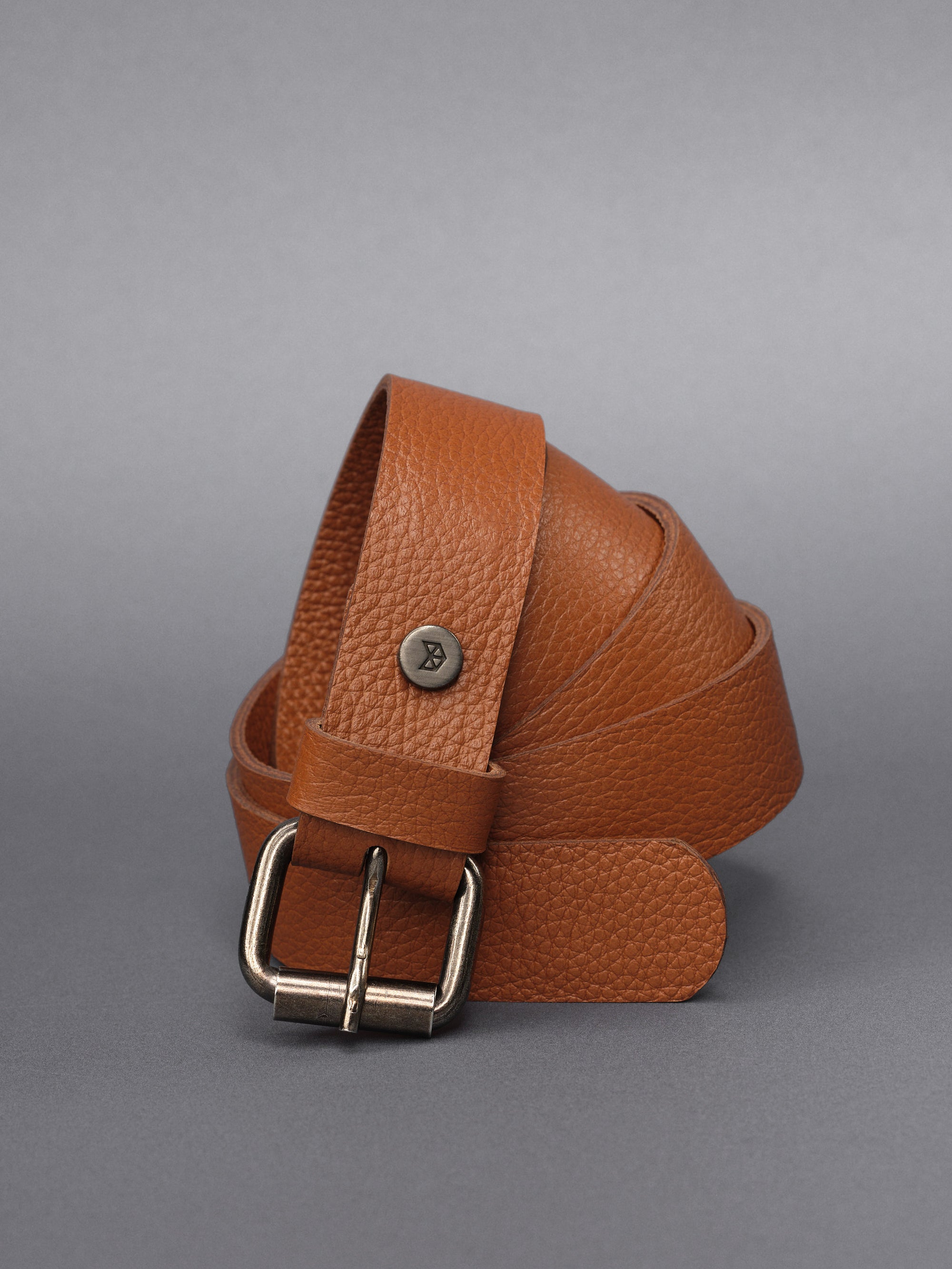 Tan Leather Belt 25 mm Braided Loop by Capra