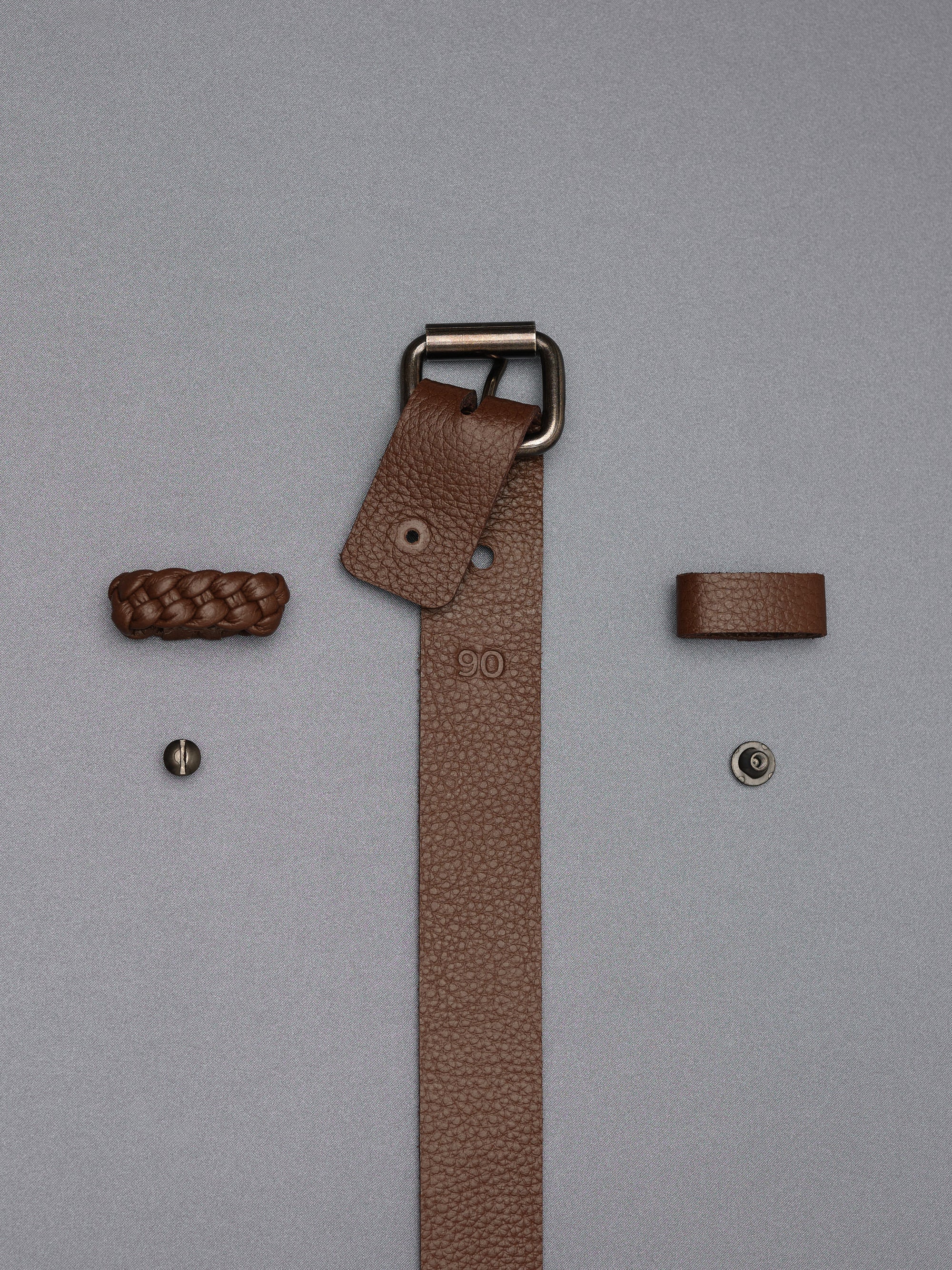 Leather Belt 25 mm Braided Minimal Interchangeable Loop by Capra