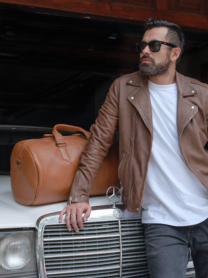 Car Enthusiast Substantial Duffle Bag by Capra Leather