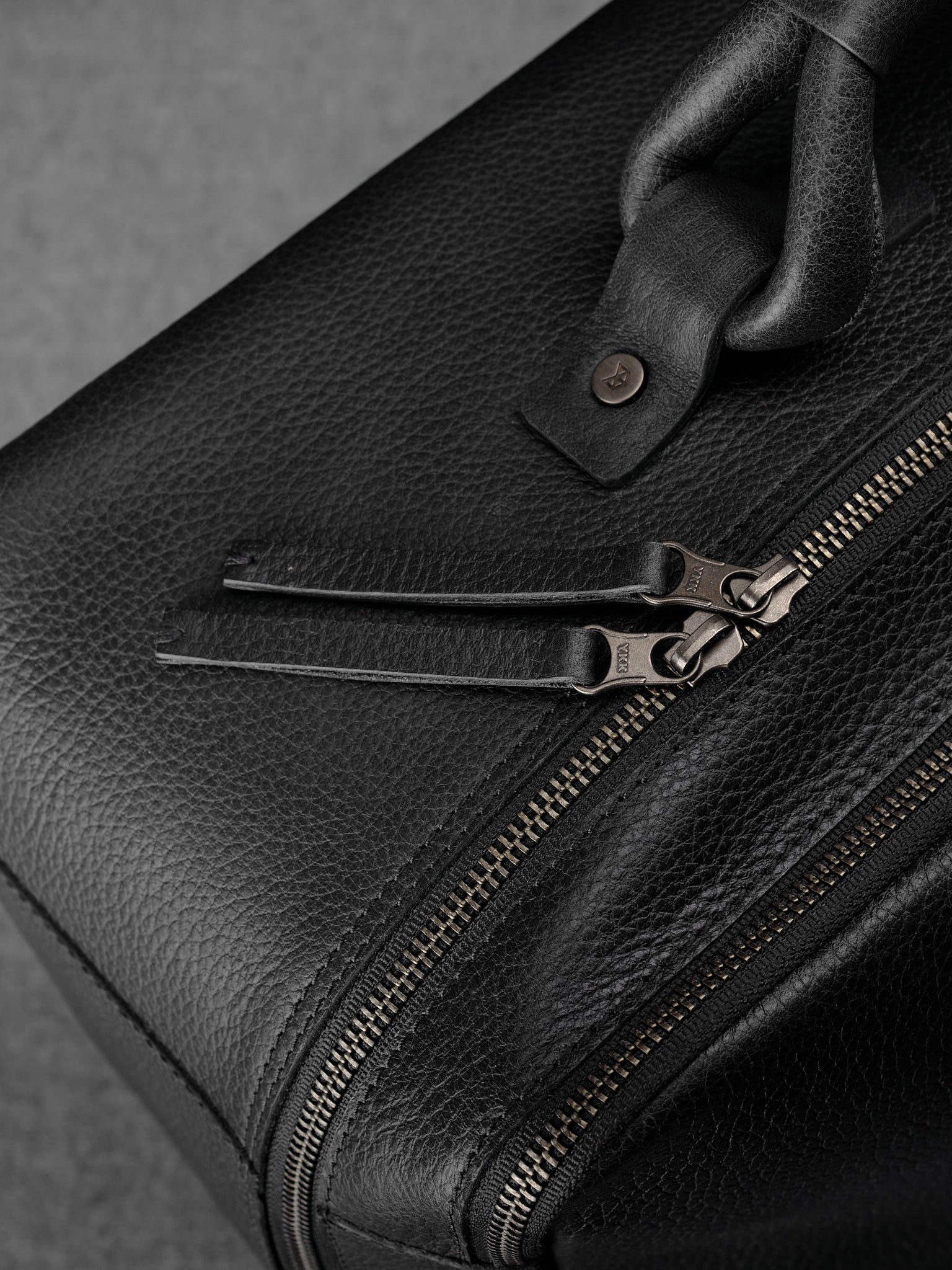 YKK Zippers. Weekend Bag. Large Duffle Bag Black by Capra Leather