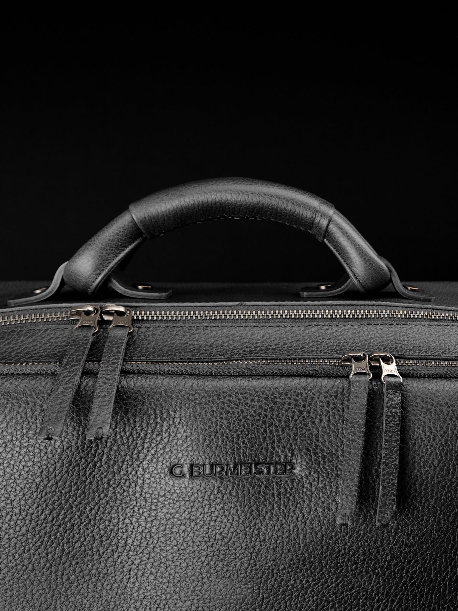 Custom Engraving. Leather Weekender Bag Mens Black by Capra