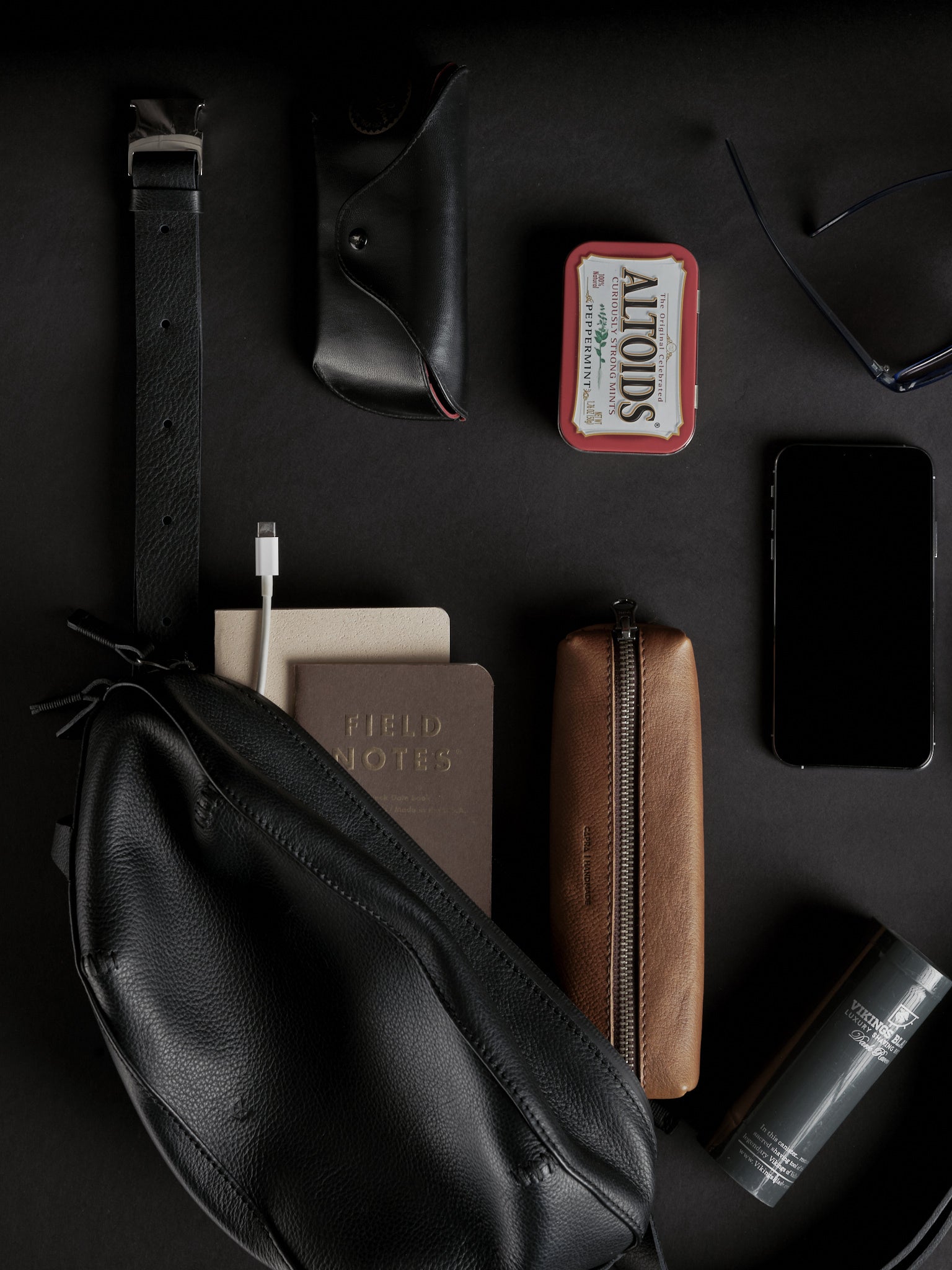 Everyday Carry. Black Fanny Pack by Capra Leather