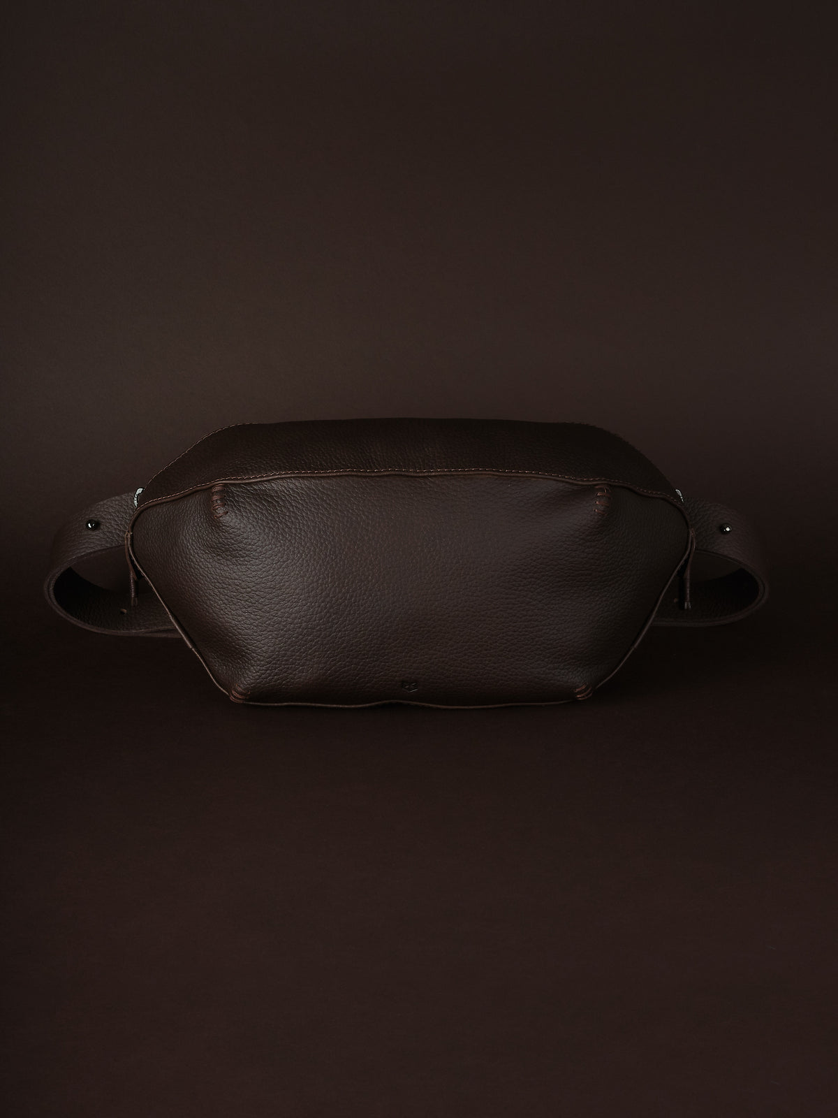 Mens Fanny Pack. Sling Bag Dark Brown by Capra Leather