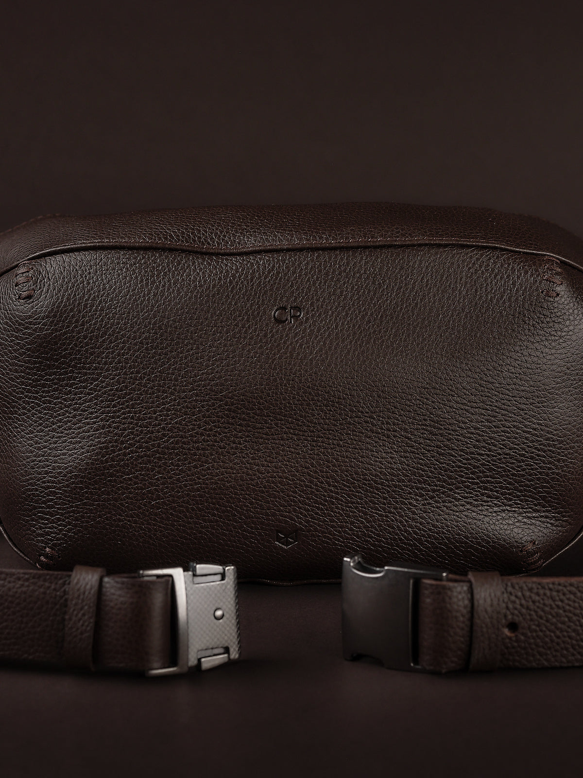 Custom Embossing. Leather Fanny Pack Brown by Capra Leather