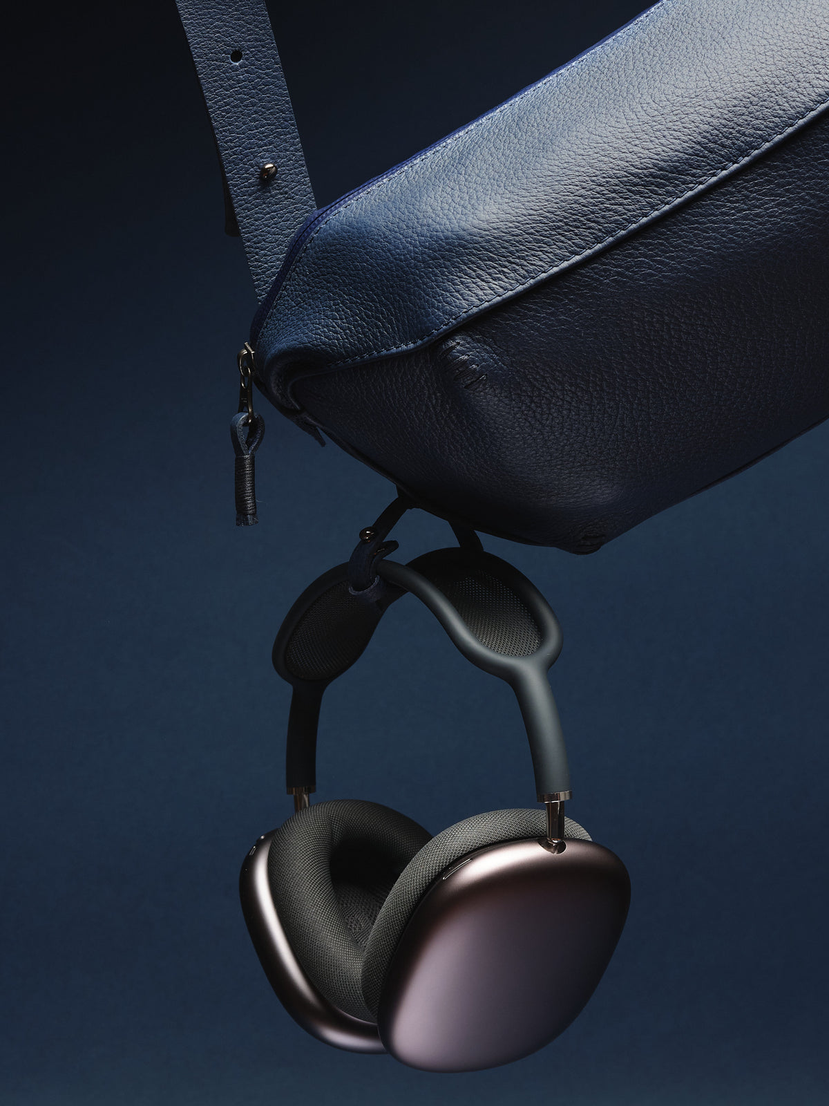 Detachable accessories holder. Fanny Packs for Men. Small Sling Bag Navy by Capra Leather