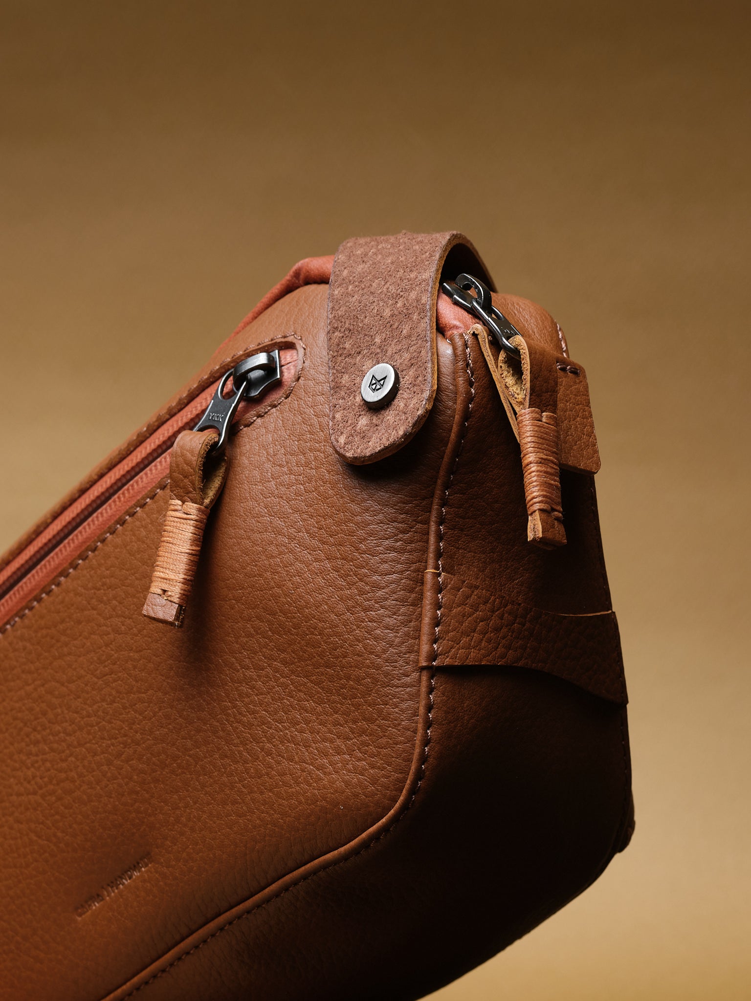 Hand-stitched details. Leather Sling Bag. Best Fanny Pack Tan by Capra
