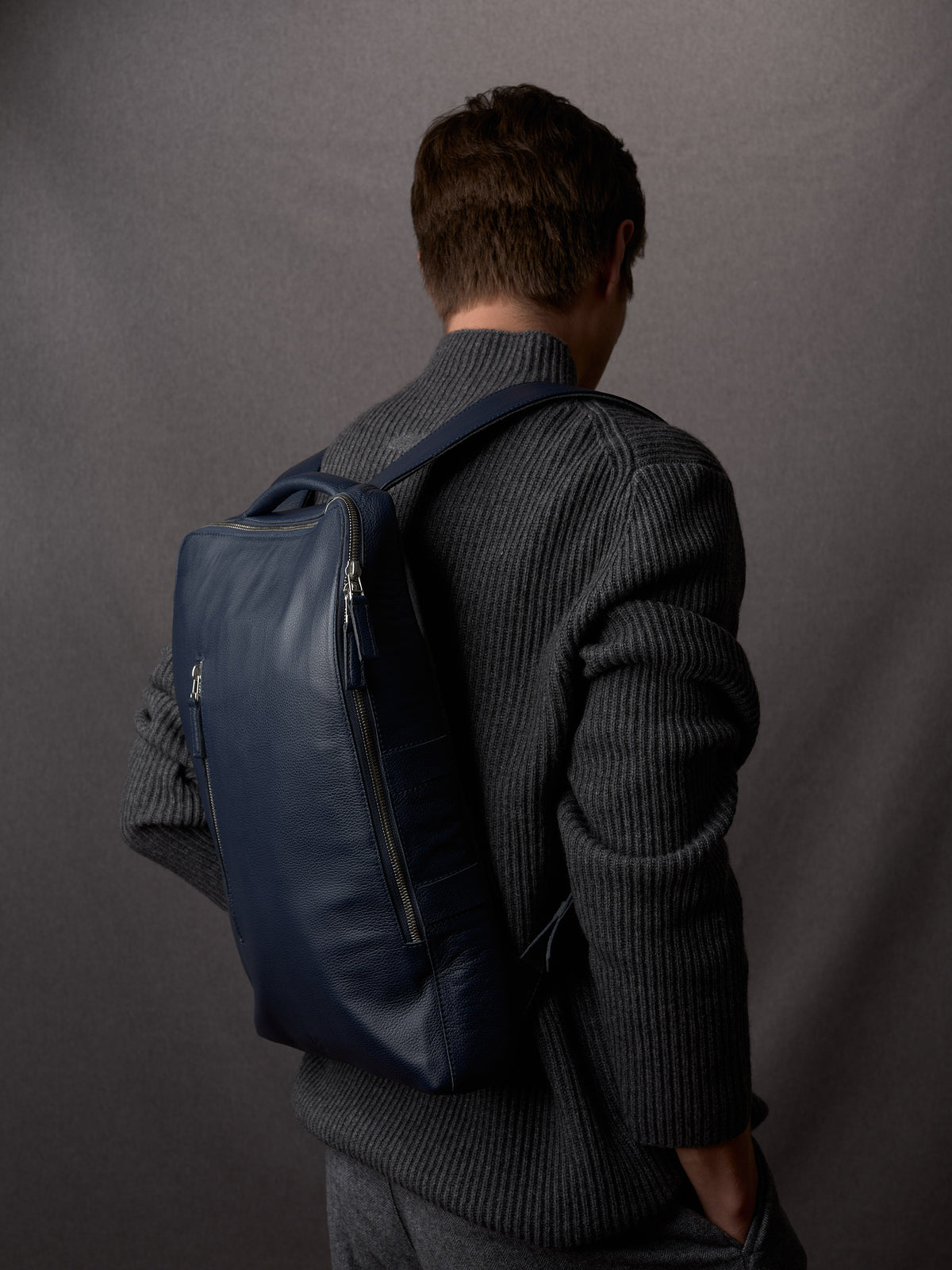 Professional backpack for men. Men's style. Men's fashion. Premium backpack for men. Side pocket for easy access. Everyday backpack. Quality materials for durability and style. Made in leather and suede by Capra Leather.