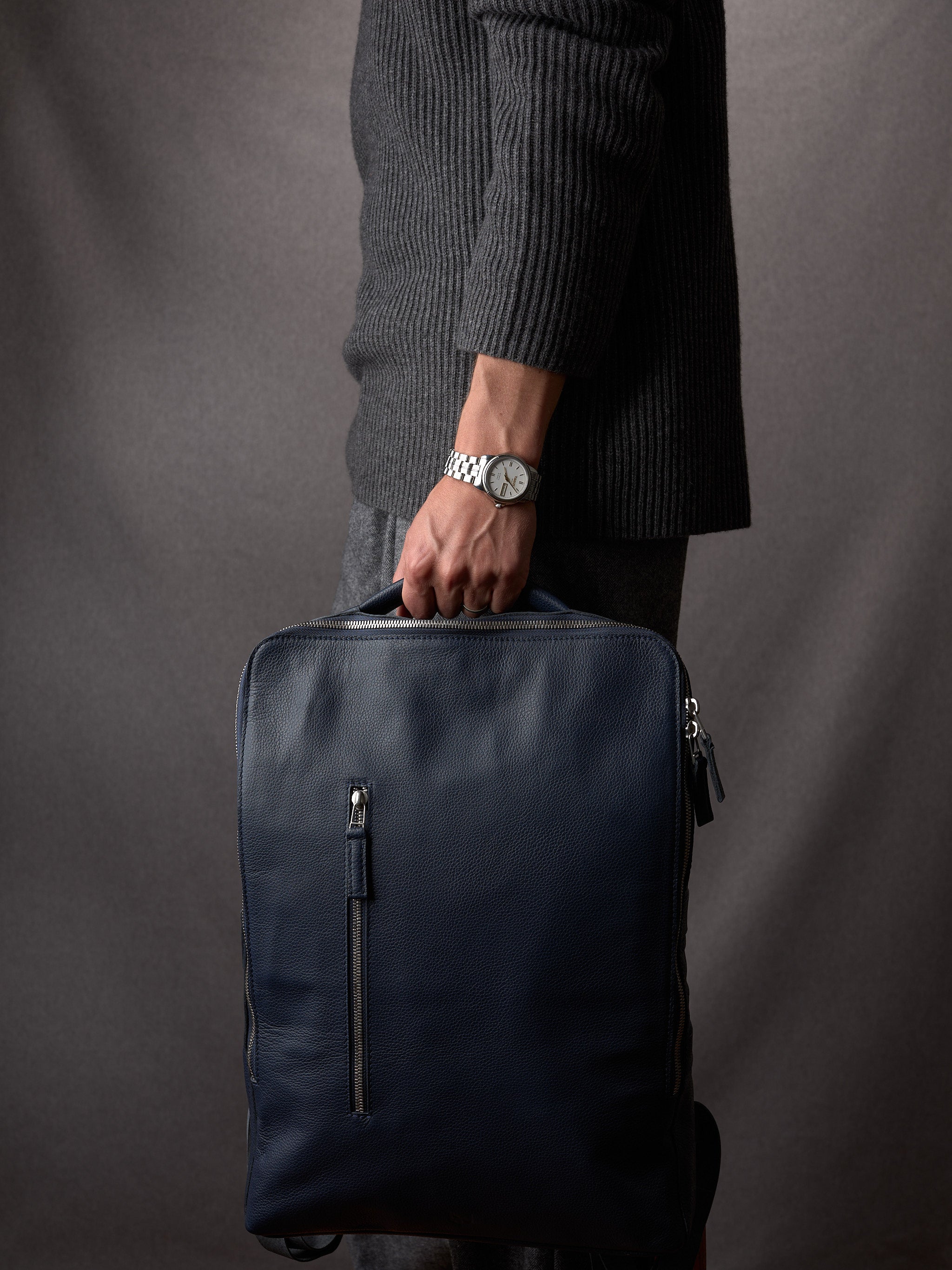 black leather business backpack Albert" with Multiple Compartments for Men The Warm and Colour backpack combines retro looks Wesccimo Full Grain Genuine Leather
