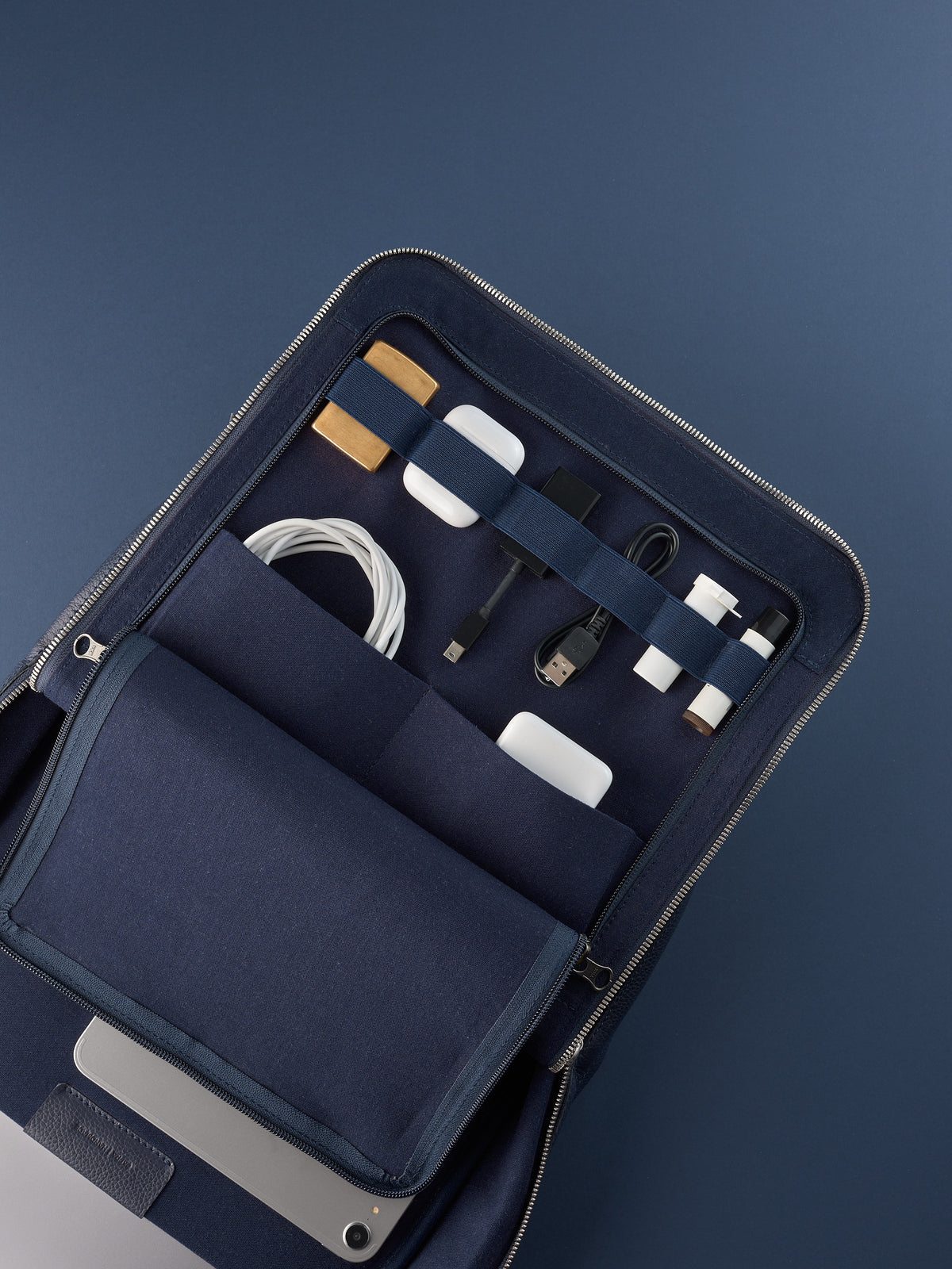 Tech backpack for men. Backpack for laptop and tech equipment. Unique design. Men's accessories. Made in premium leather by Capra Leather.