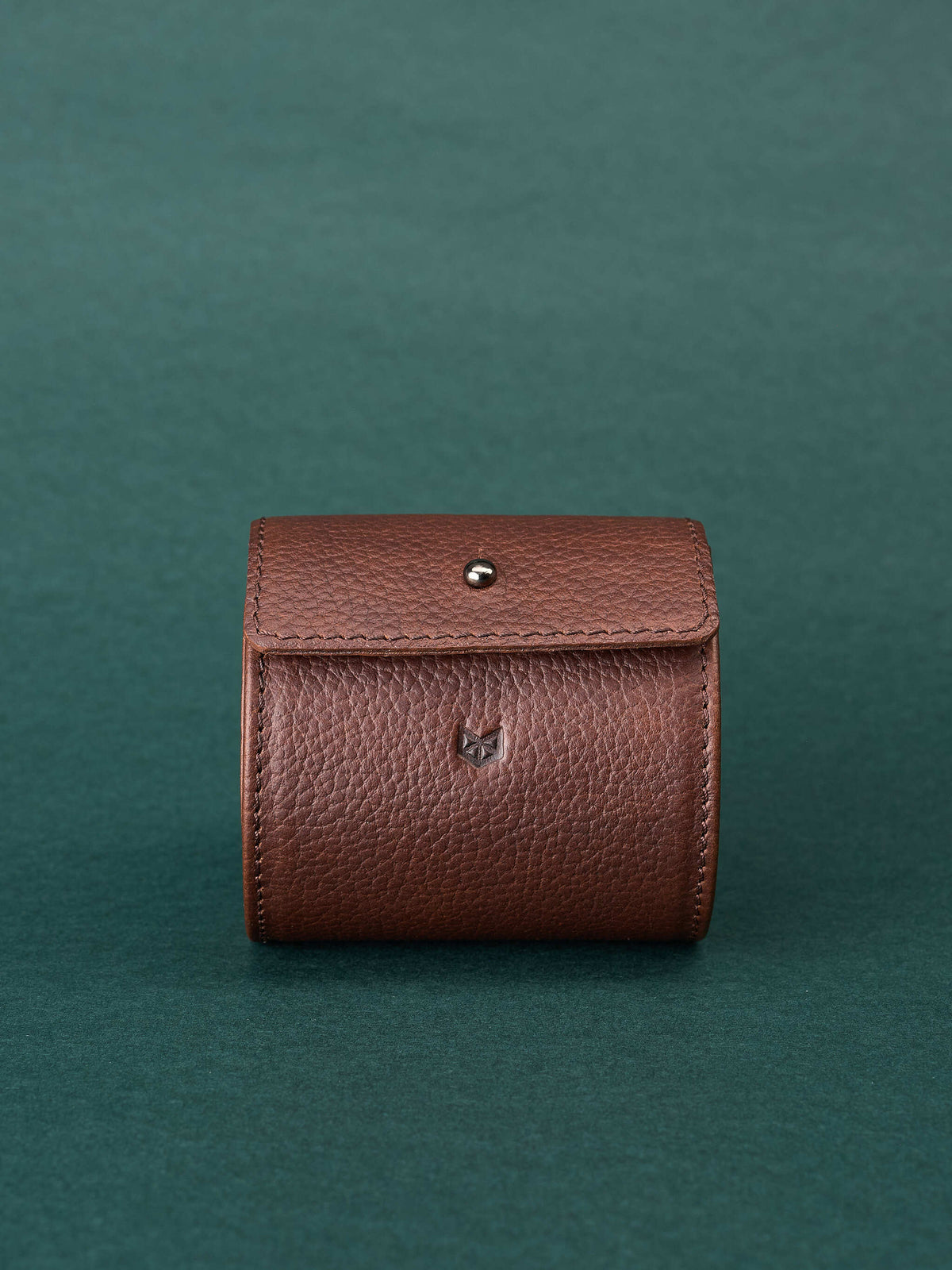 Travel watch case. Single watch display case brown by Capra Leather
