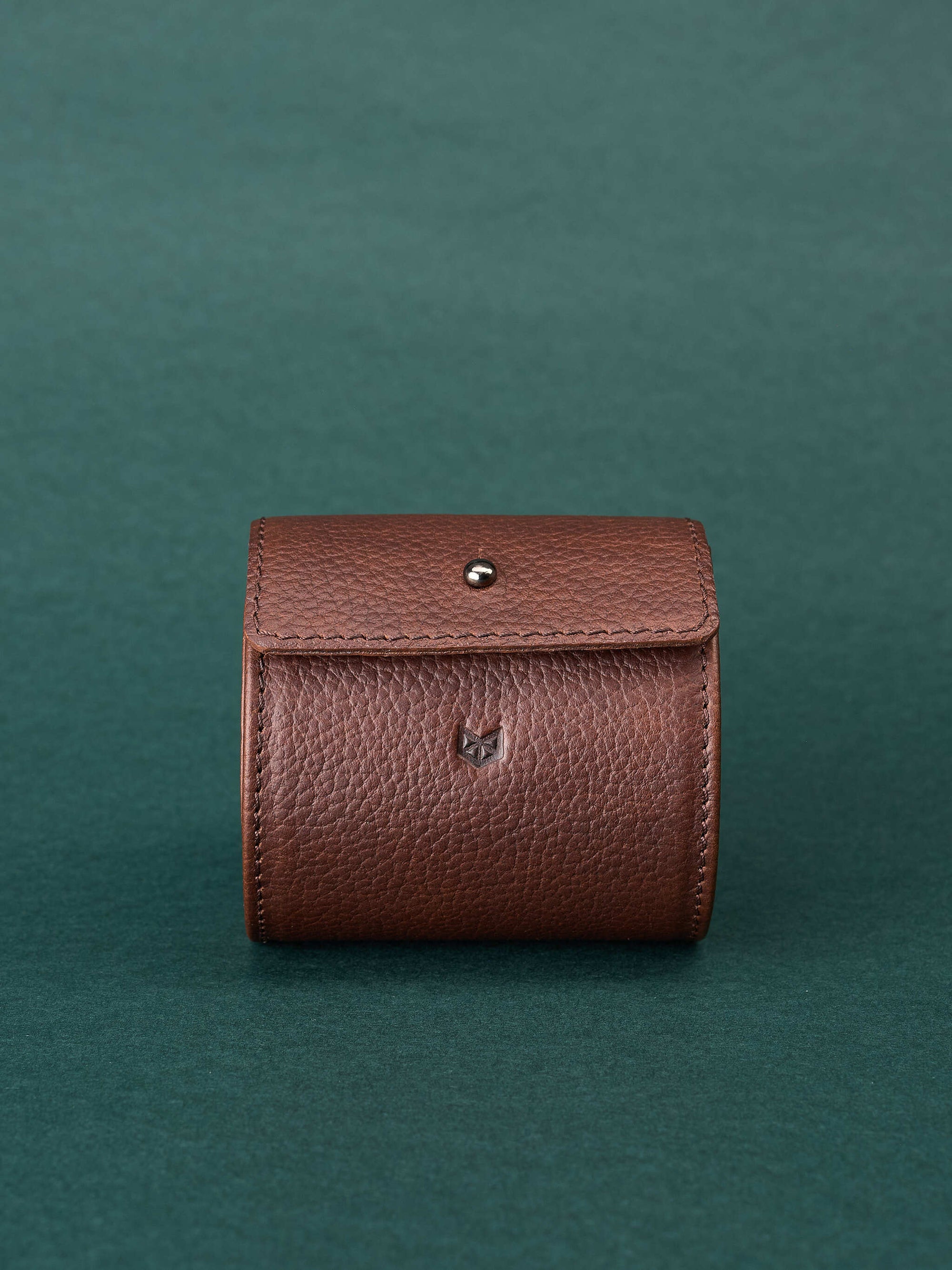 Travel watch case. Single watch display case brown by Capra Leather