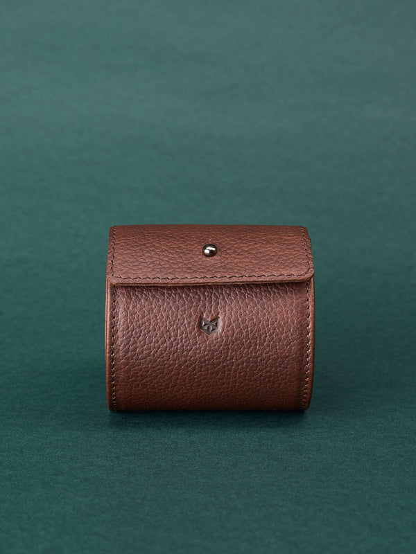 Mag Travel Watch Case · Dark Brown by Capra Leather